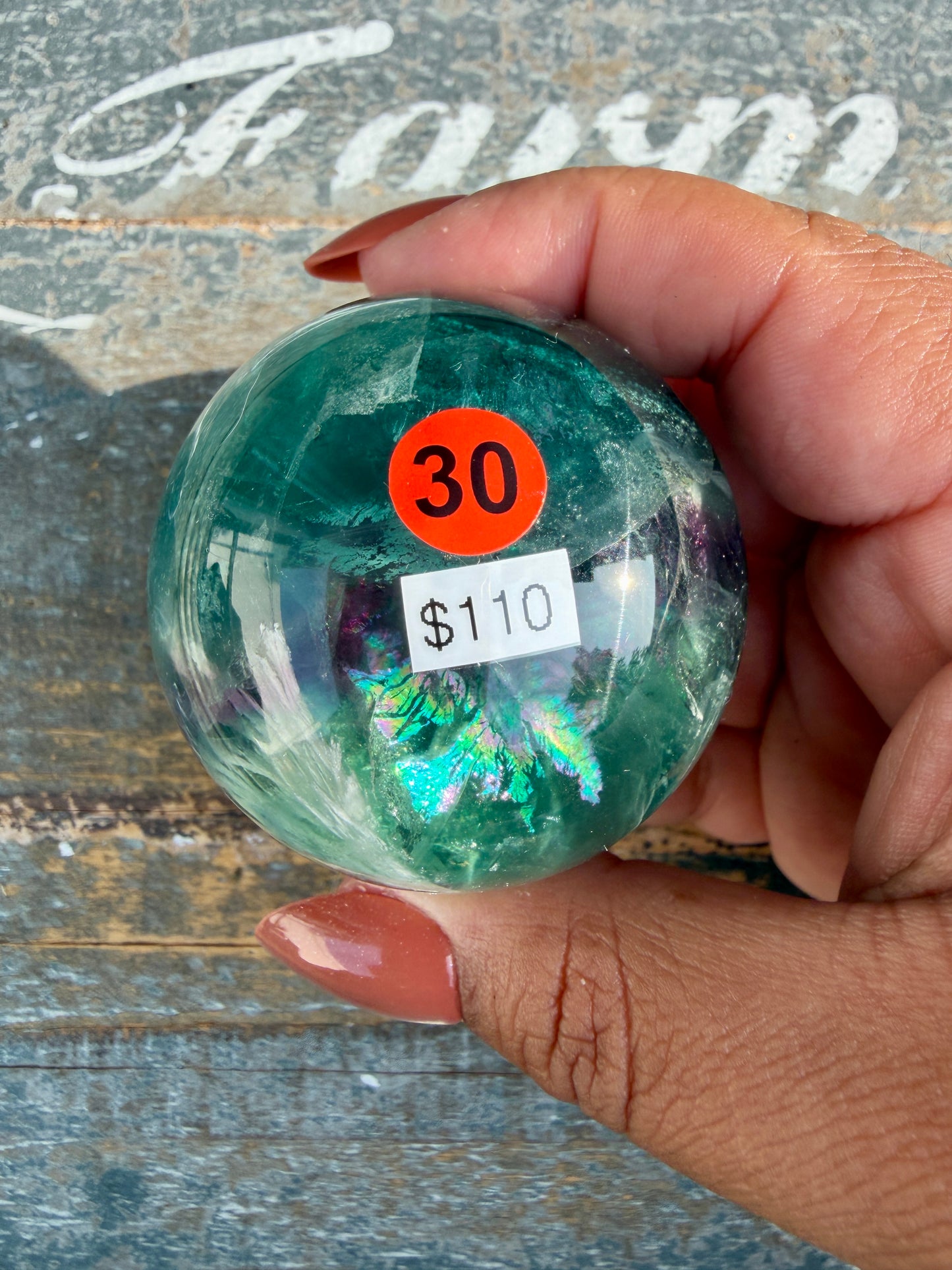 Gorgeous Feathered Fluorite Sphere | Opt 30
