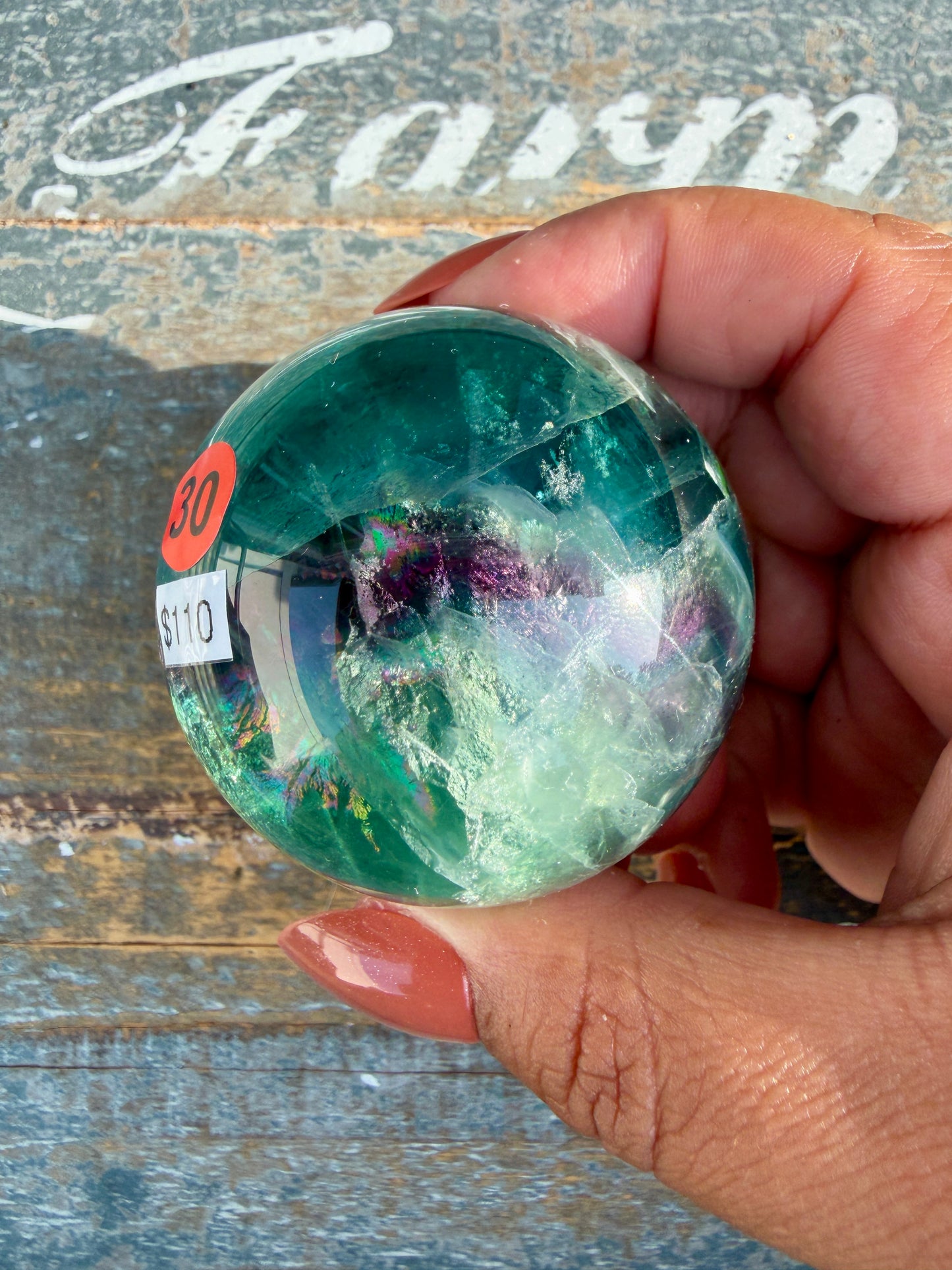 Gorgeous Feathered Fluorite Sphere | Opt 30