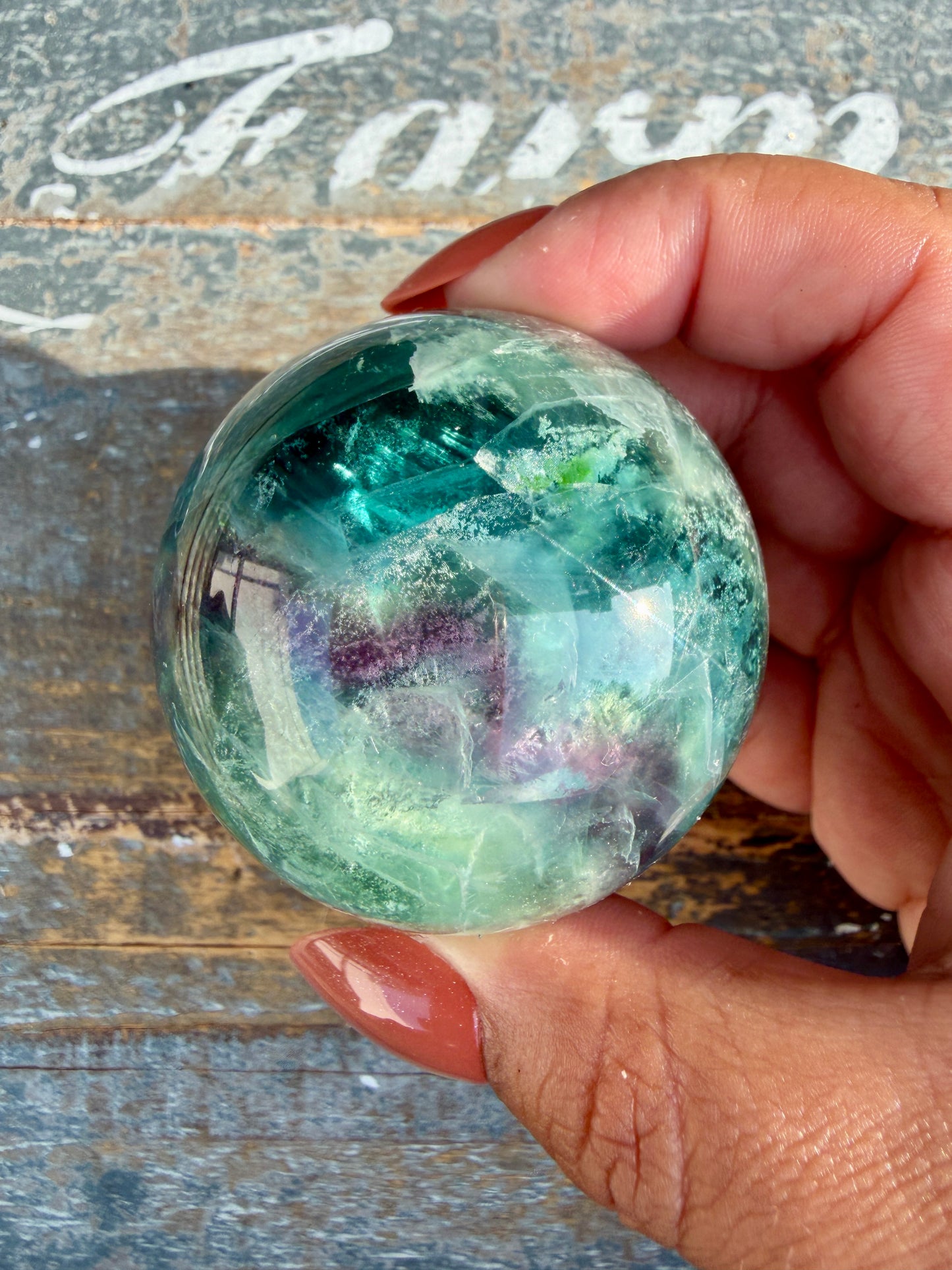 Gorgeous Feathered Fluorite Sphere | Opt 30