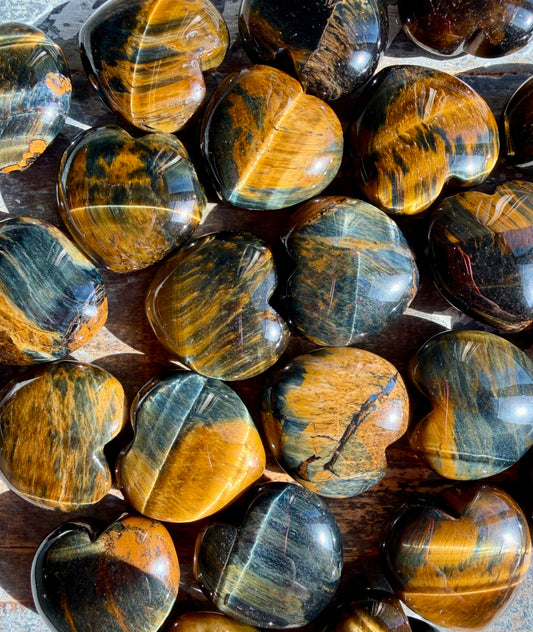 One (1) Blue Tigers Eye Mini Heart | Intuitively Chosen