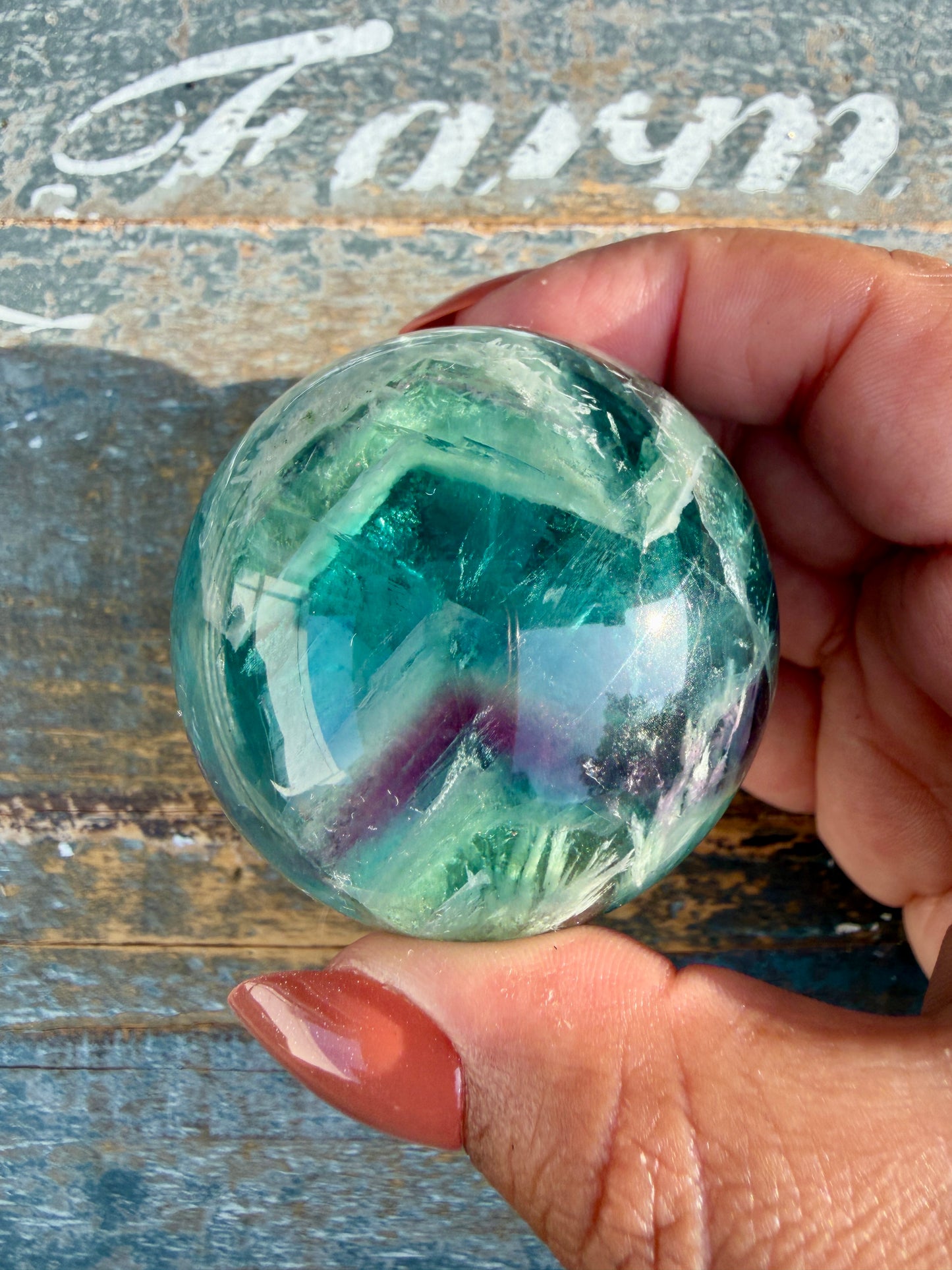 Gorgeous Feathered Fluorite Sphere | Opt 30