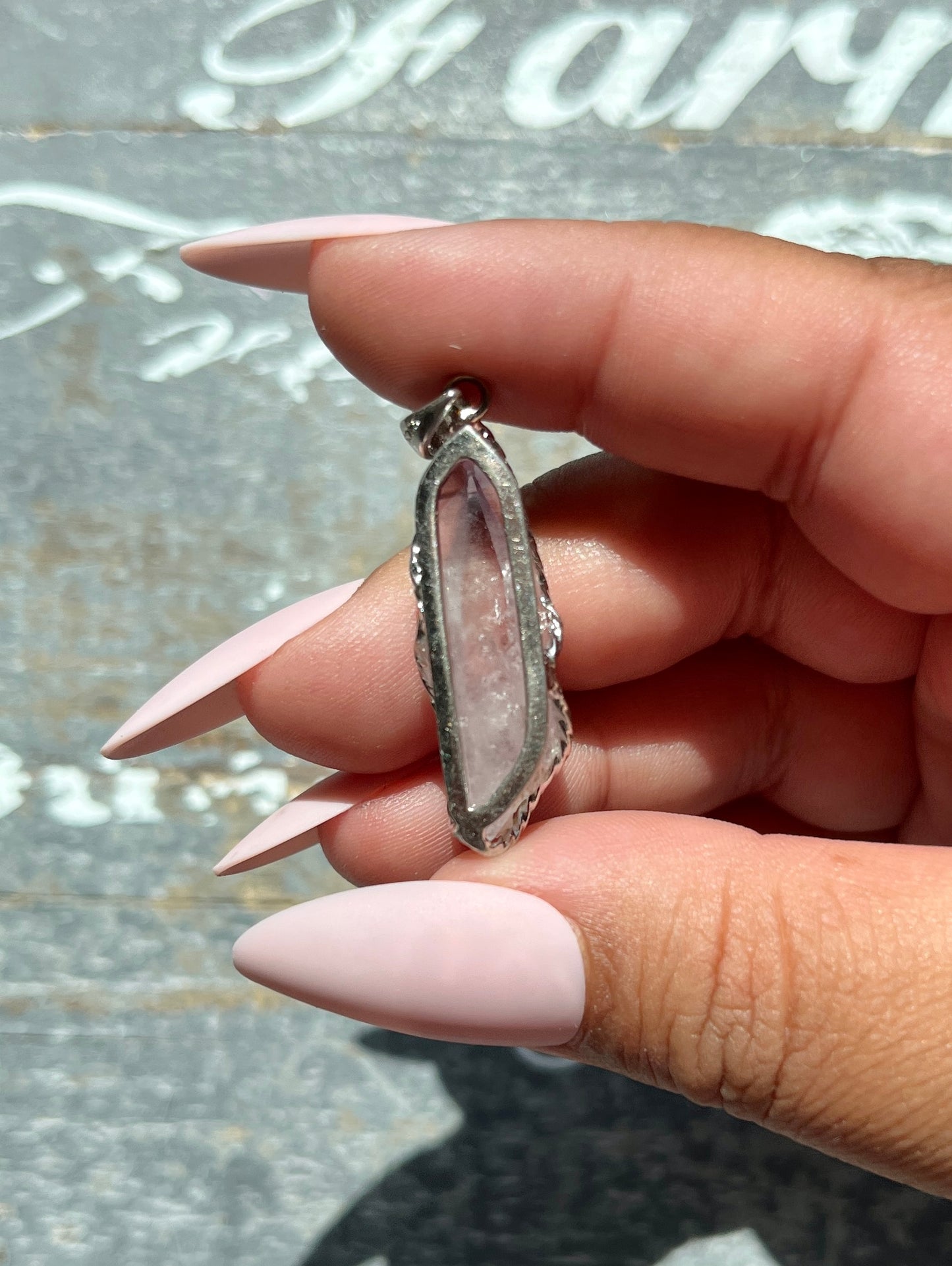 One (1) Gorgeous Vera Cruz Amethyst Raw 925 Sterling Silver Pendant from Mexico, Intuitively Chosen