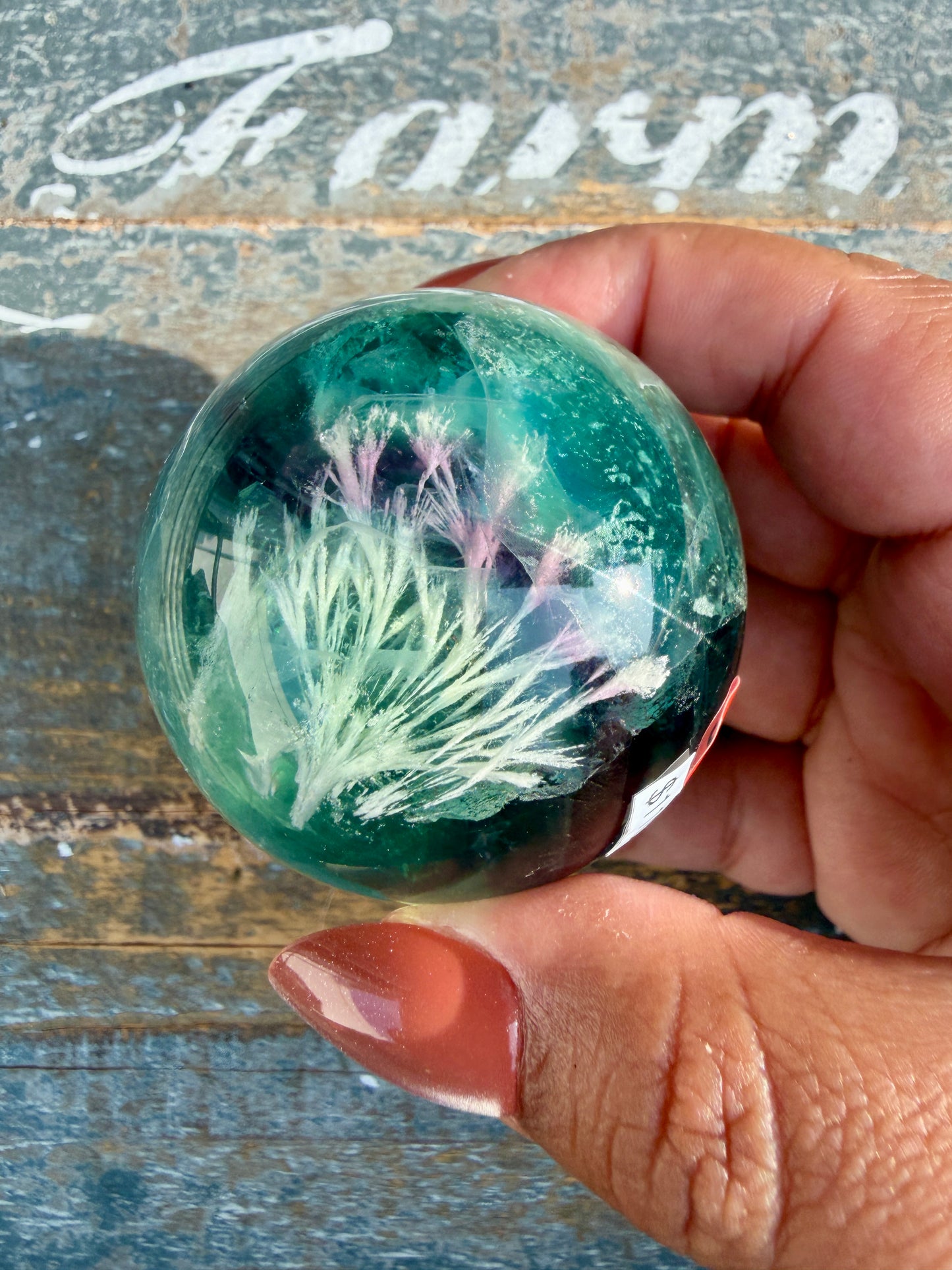 Gorgeous Feathered Fluorite Sphere | Opt 30