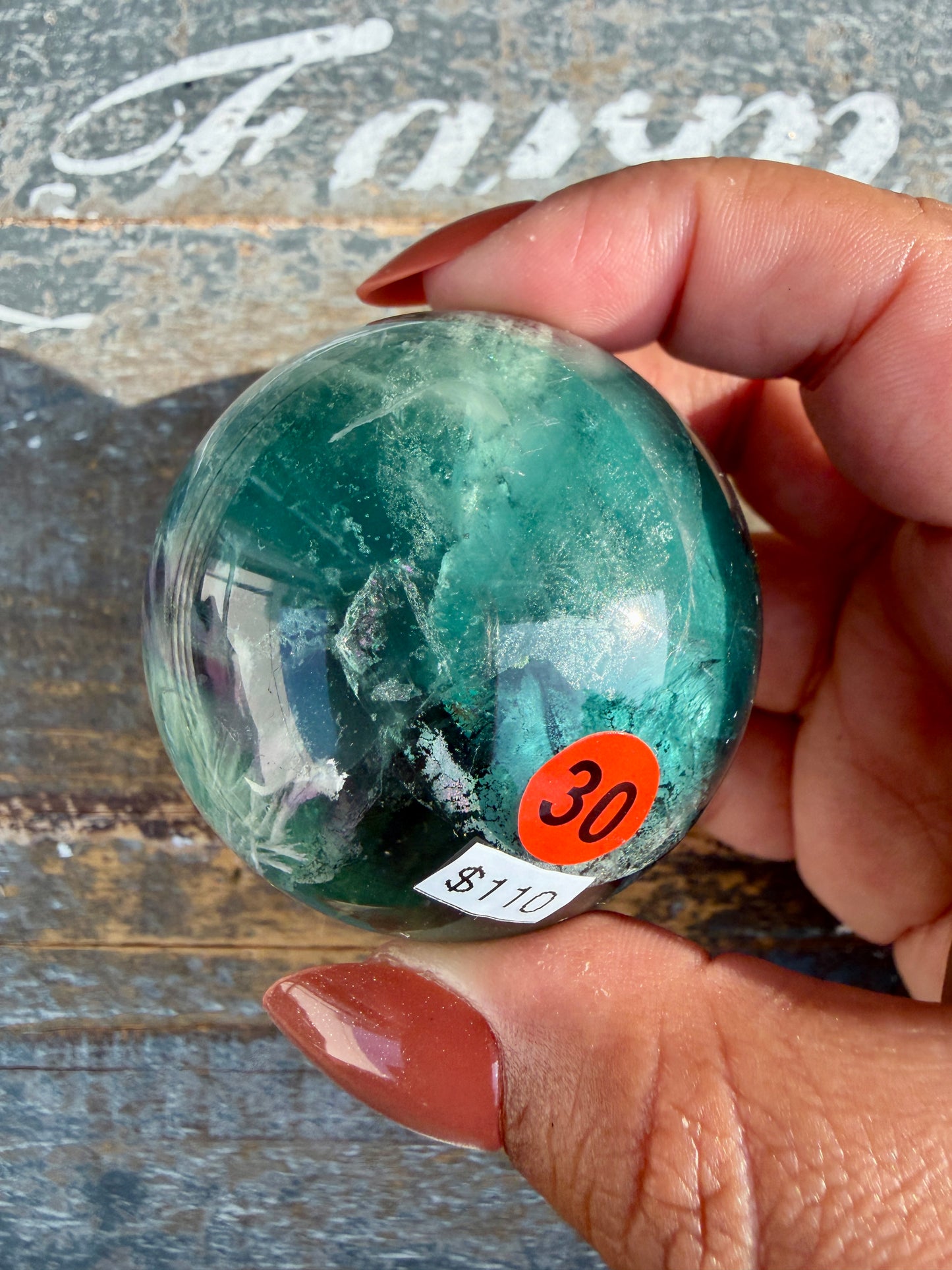 Gorgeous Feathered Fluorite Sphere | Opt 30