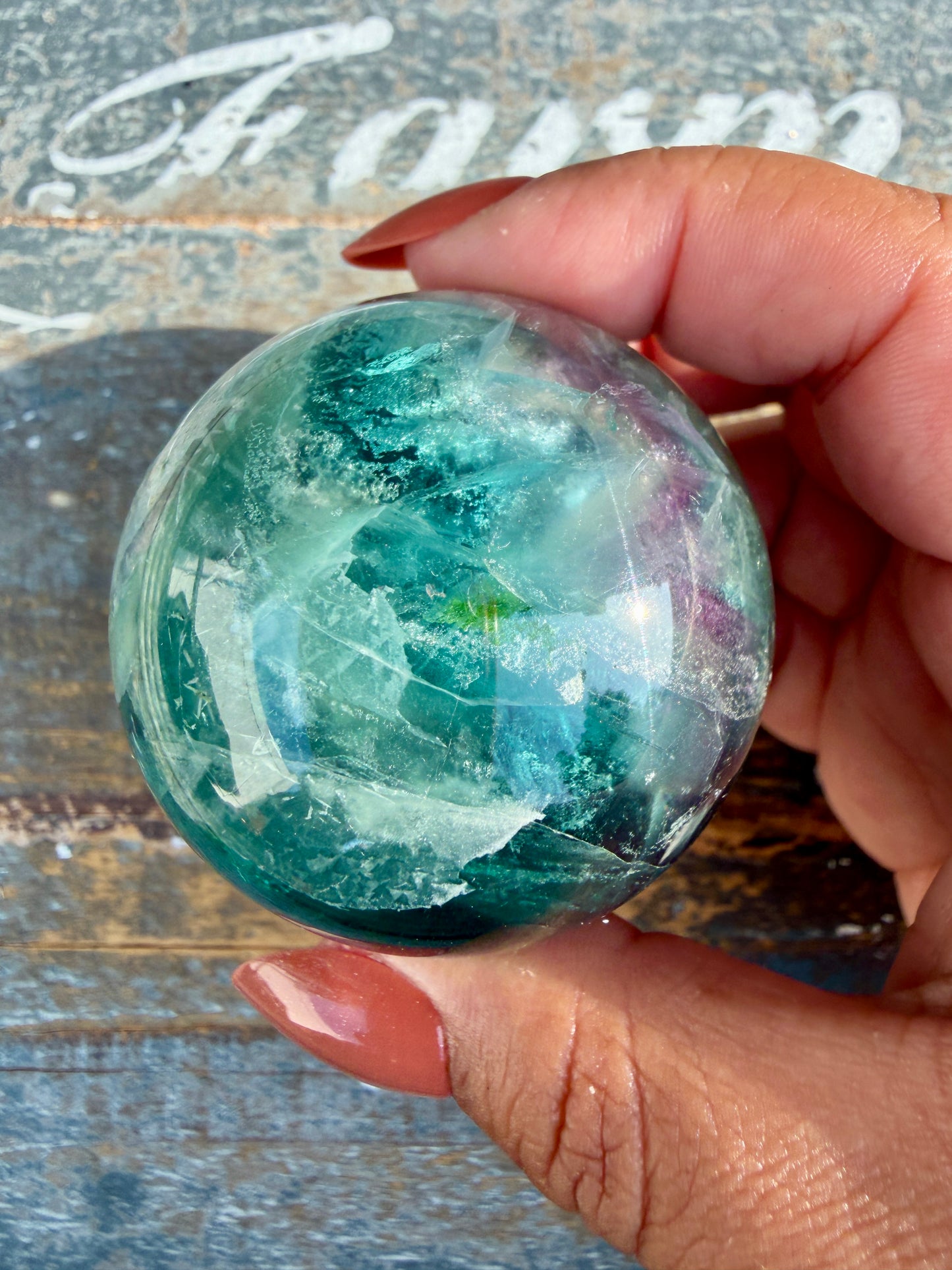 Gorgeous Feathered Fluorite Sphere | Opt 30
