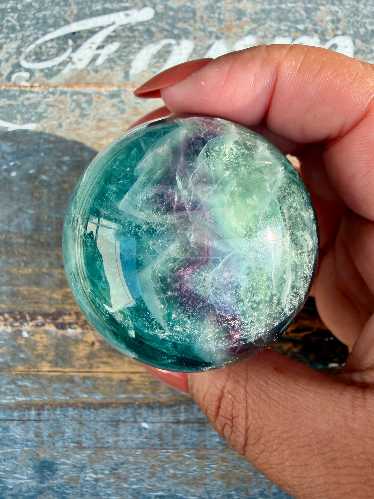 Gorgeous Feathered Fluorite Sphere | Opt 30