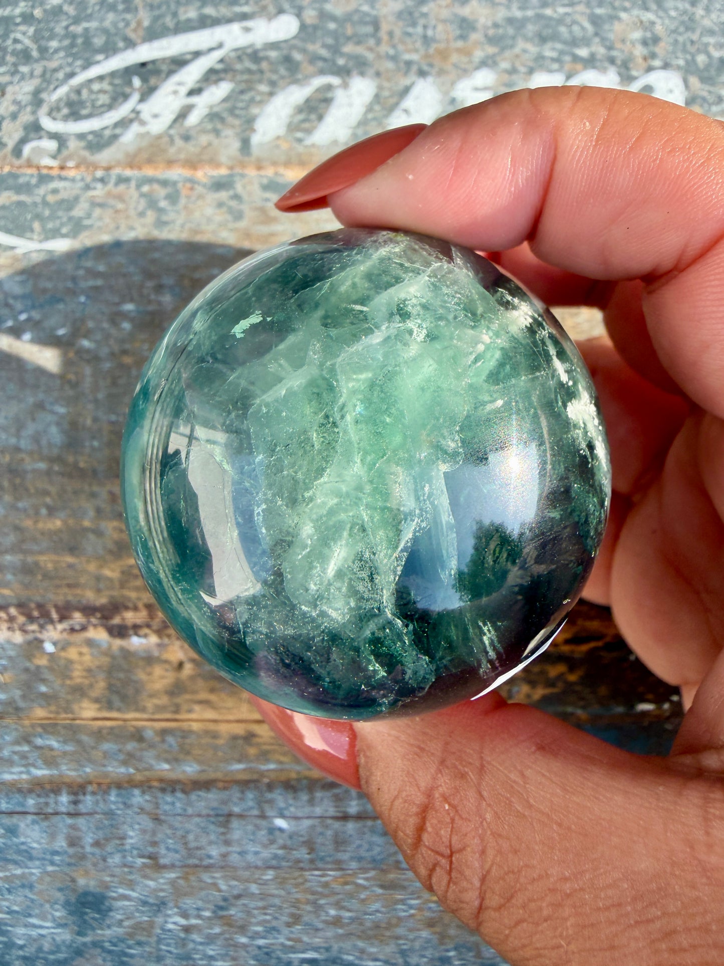 Gorgeous Feathered Fluorite Sphere | Opt 30