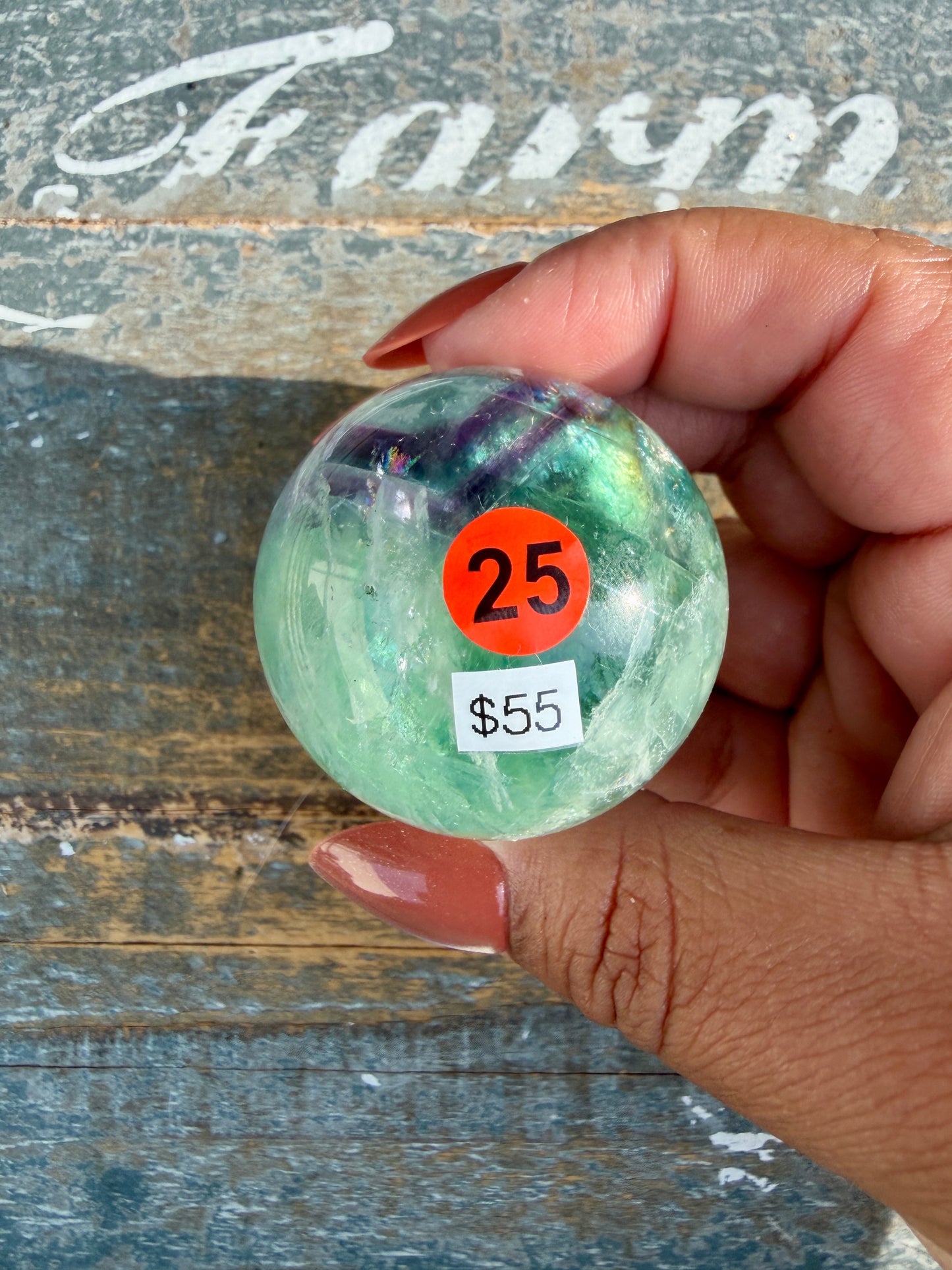 Gorgeous Feathered Fluorite Sphere | Opt 25