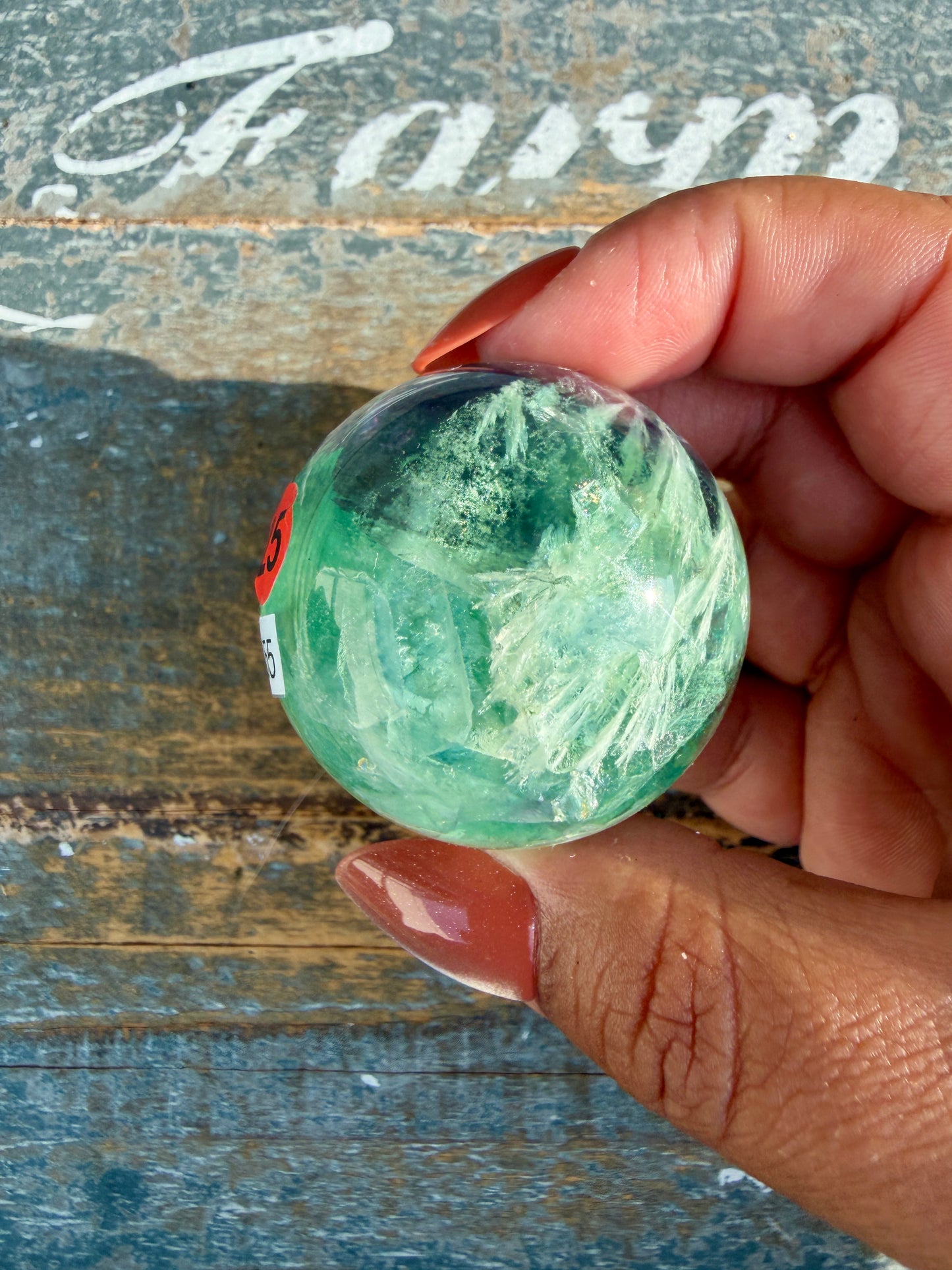 Gorgeous Feathered Fluorite Sphere | Opt 25