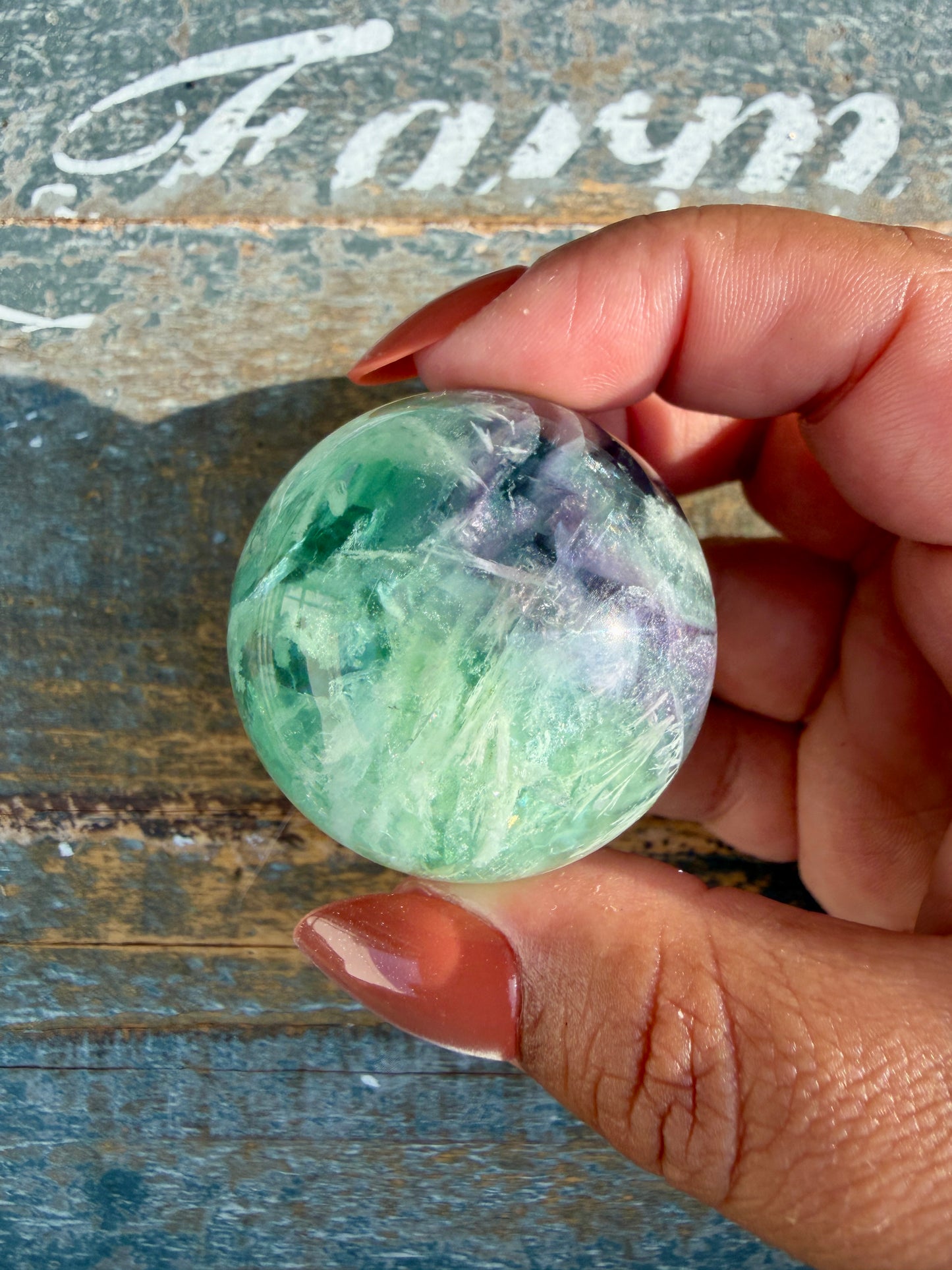 Gorgeous Feathered Fluorite Sphere | Opt 25