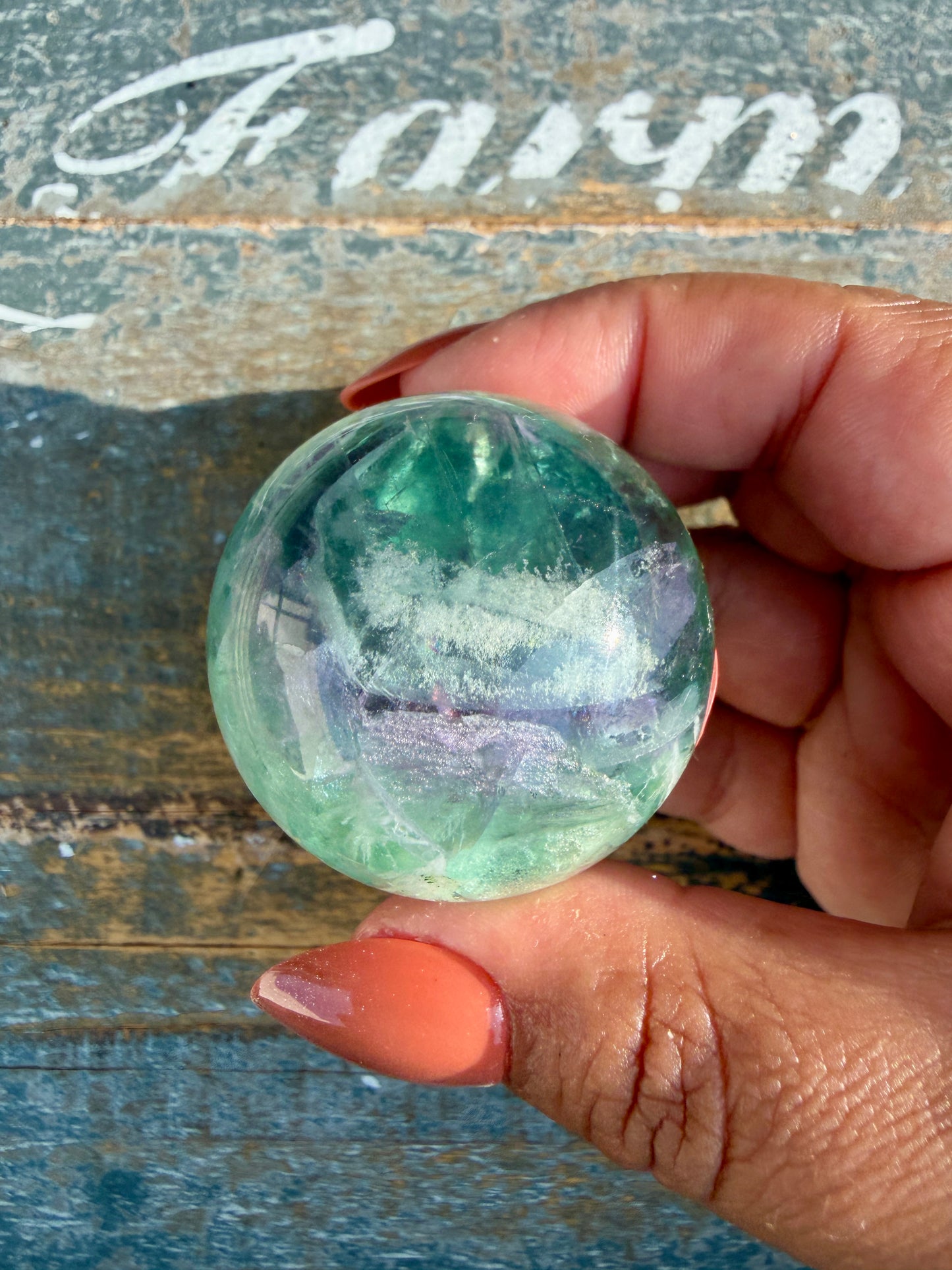 Gorgeous Feathered Fluorite Sphere | Opt 25