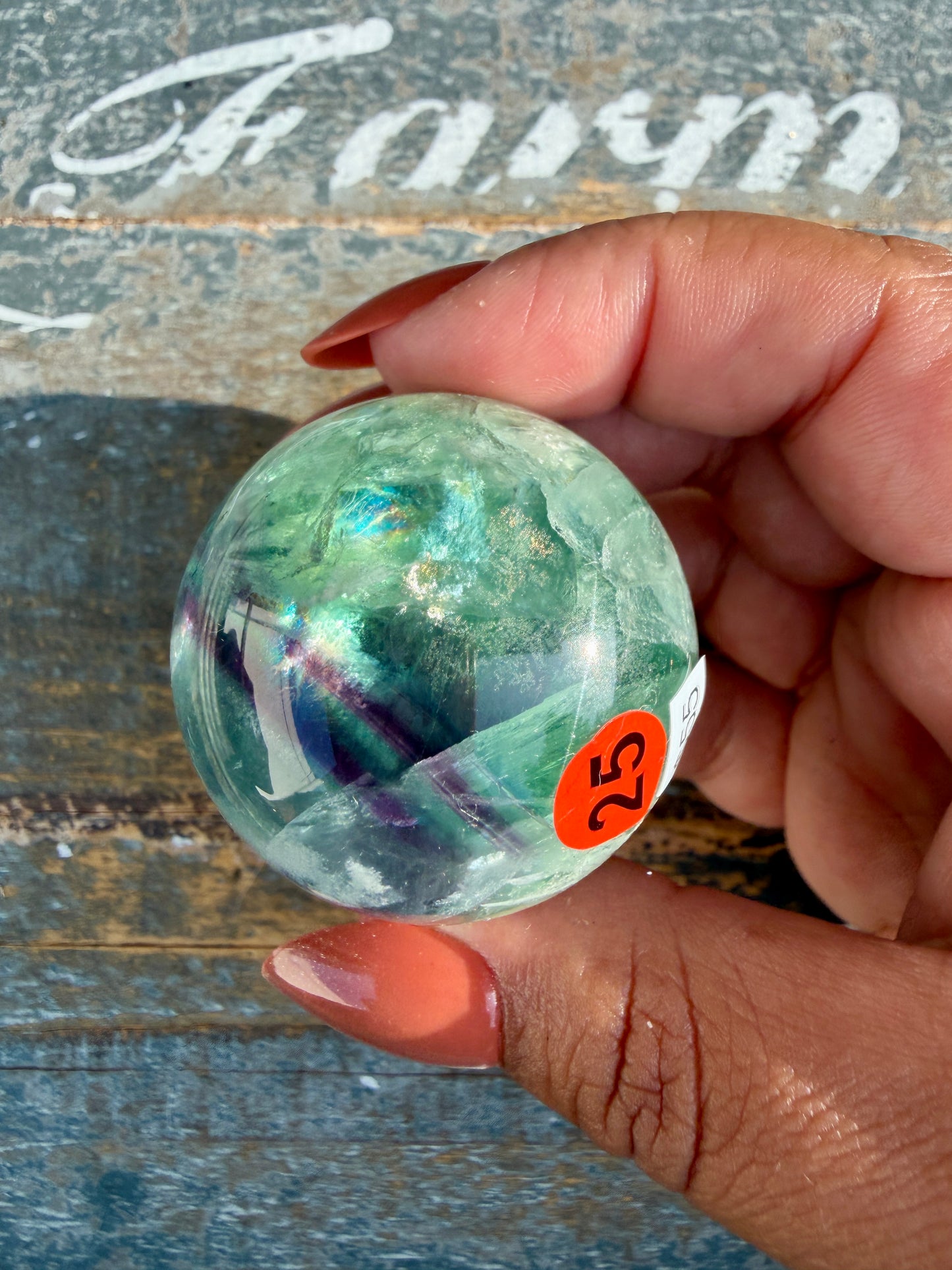 Gorgeous Feathered Fluorite Sphere | Opt 25