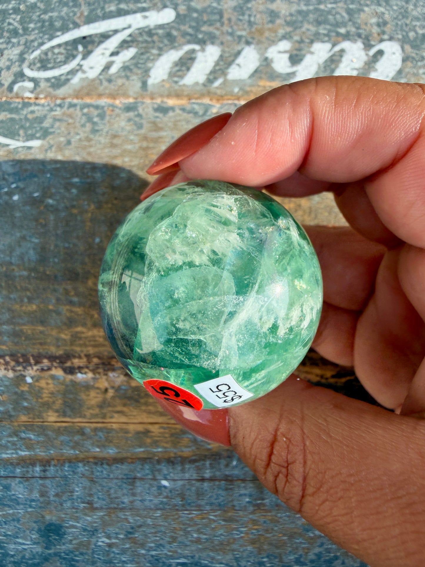 Gorgeous Feathered Fluorite Sphere | Opt 25