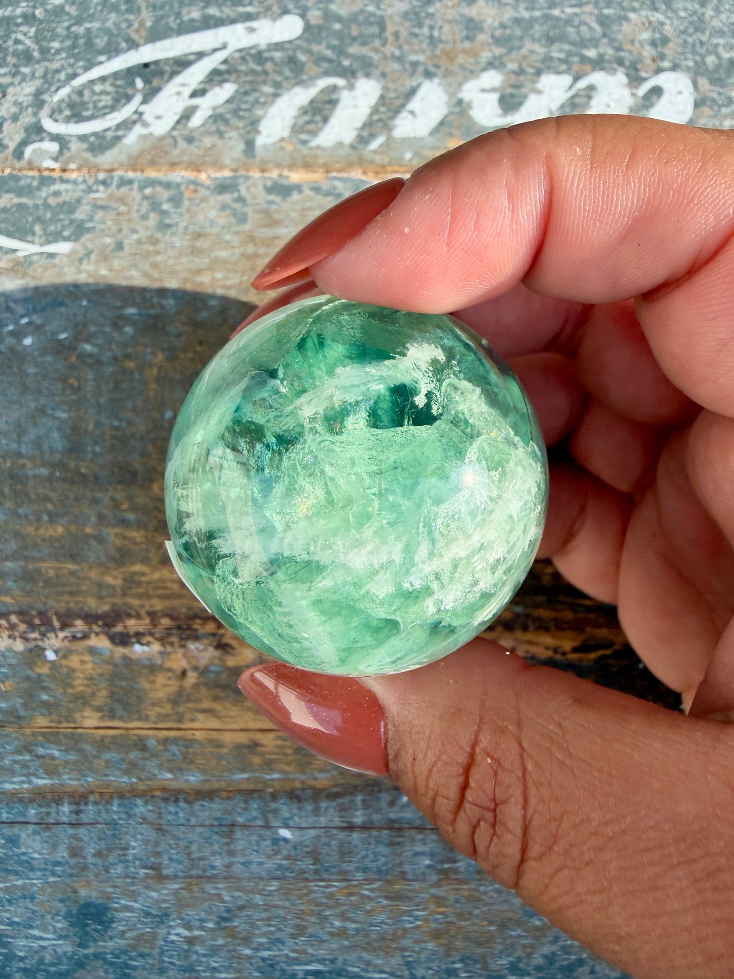 Gorgeous Feathered Fluorite Sphere | Opt 25