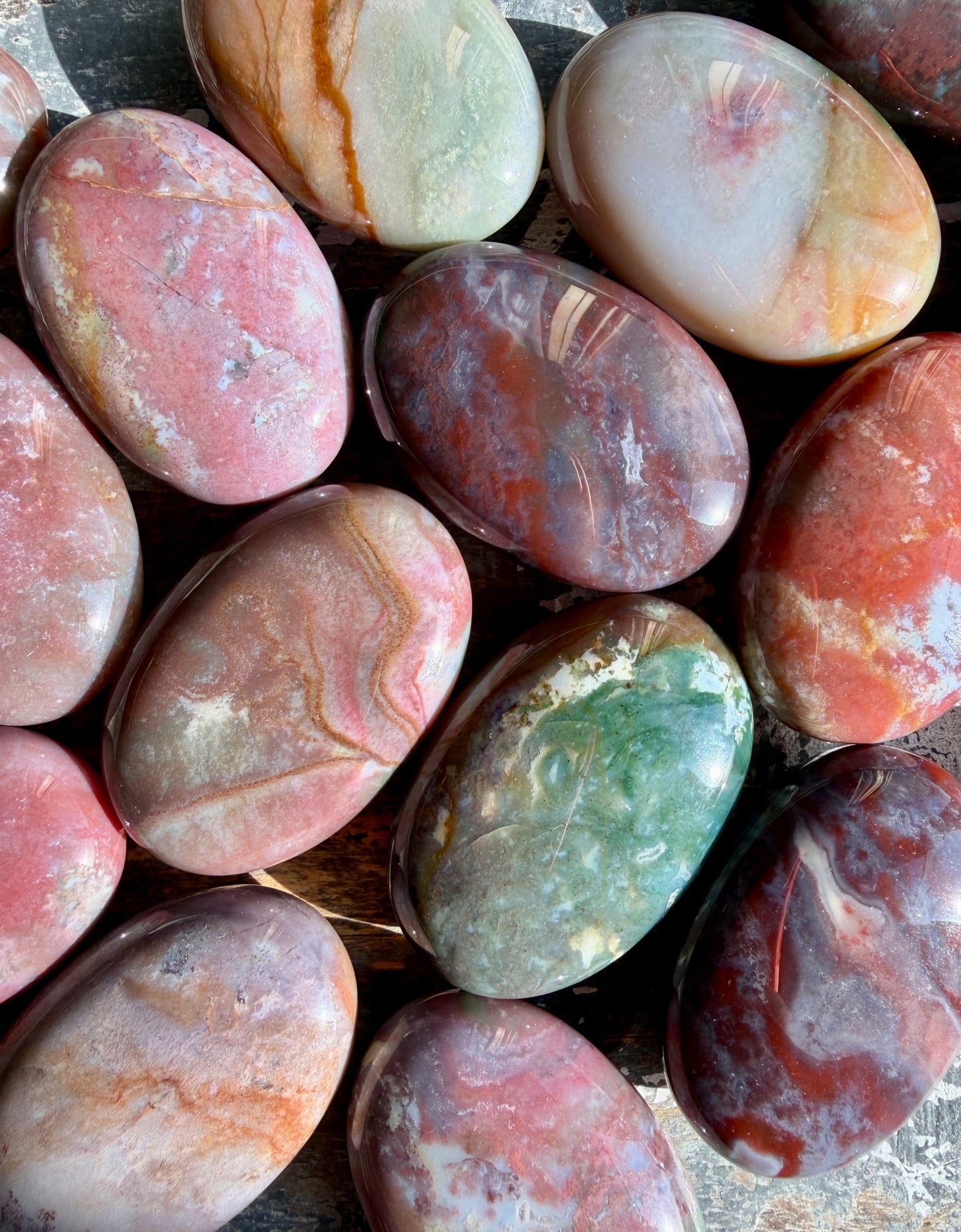 One (1) Sea Jasper Palm Stone | India | Intuitively Chosen