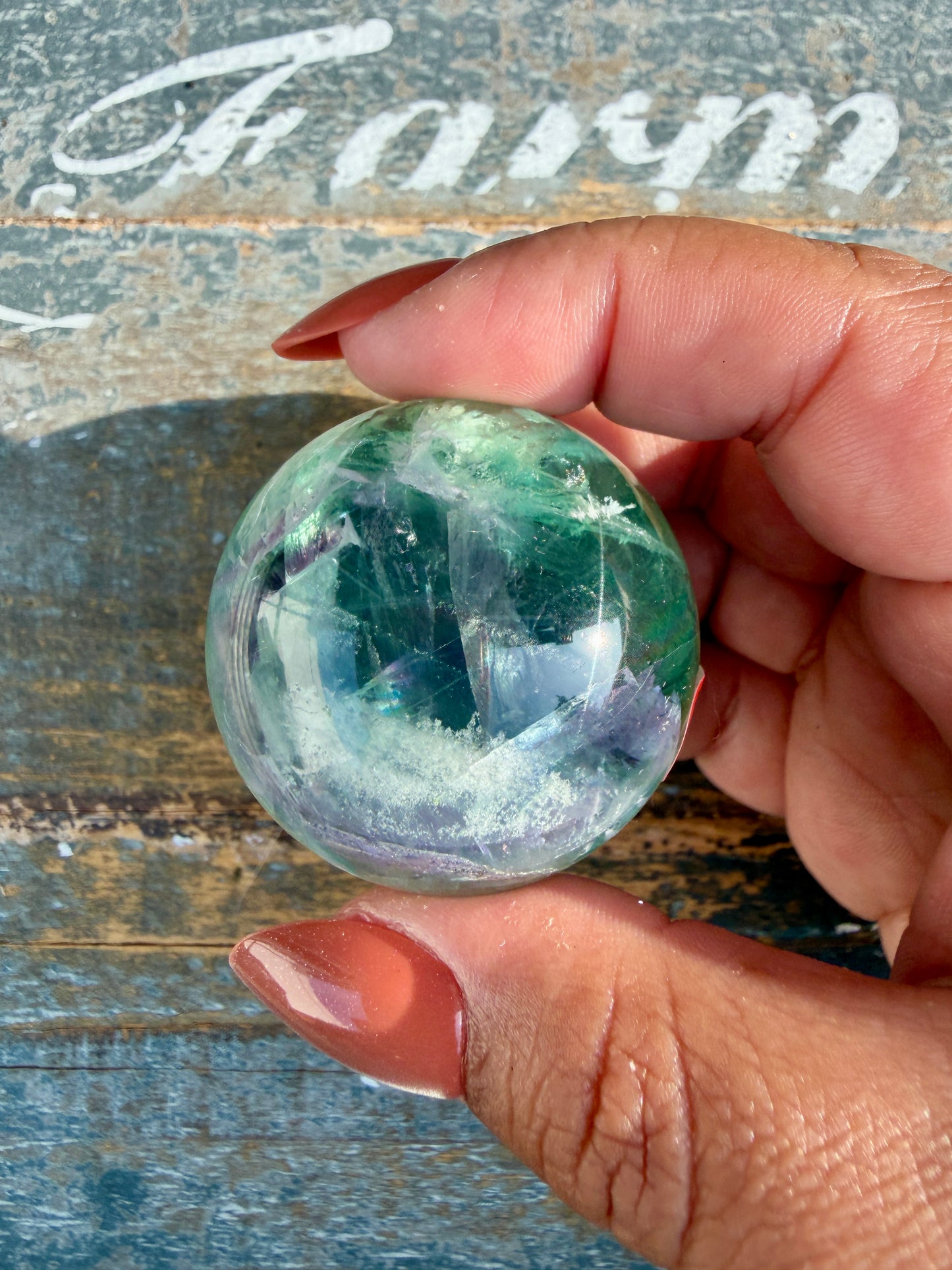 Gorgeous Feathered Fluorite Sphere | Opt 25