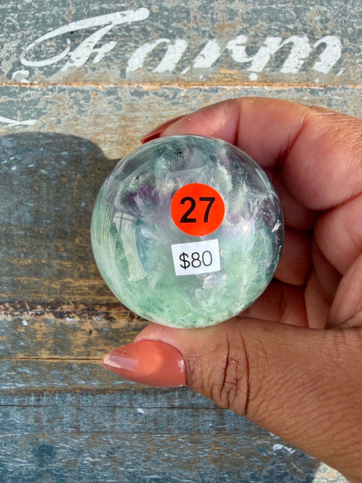 Gorgeous Feathered Fluorite Sphere | Opt 27