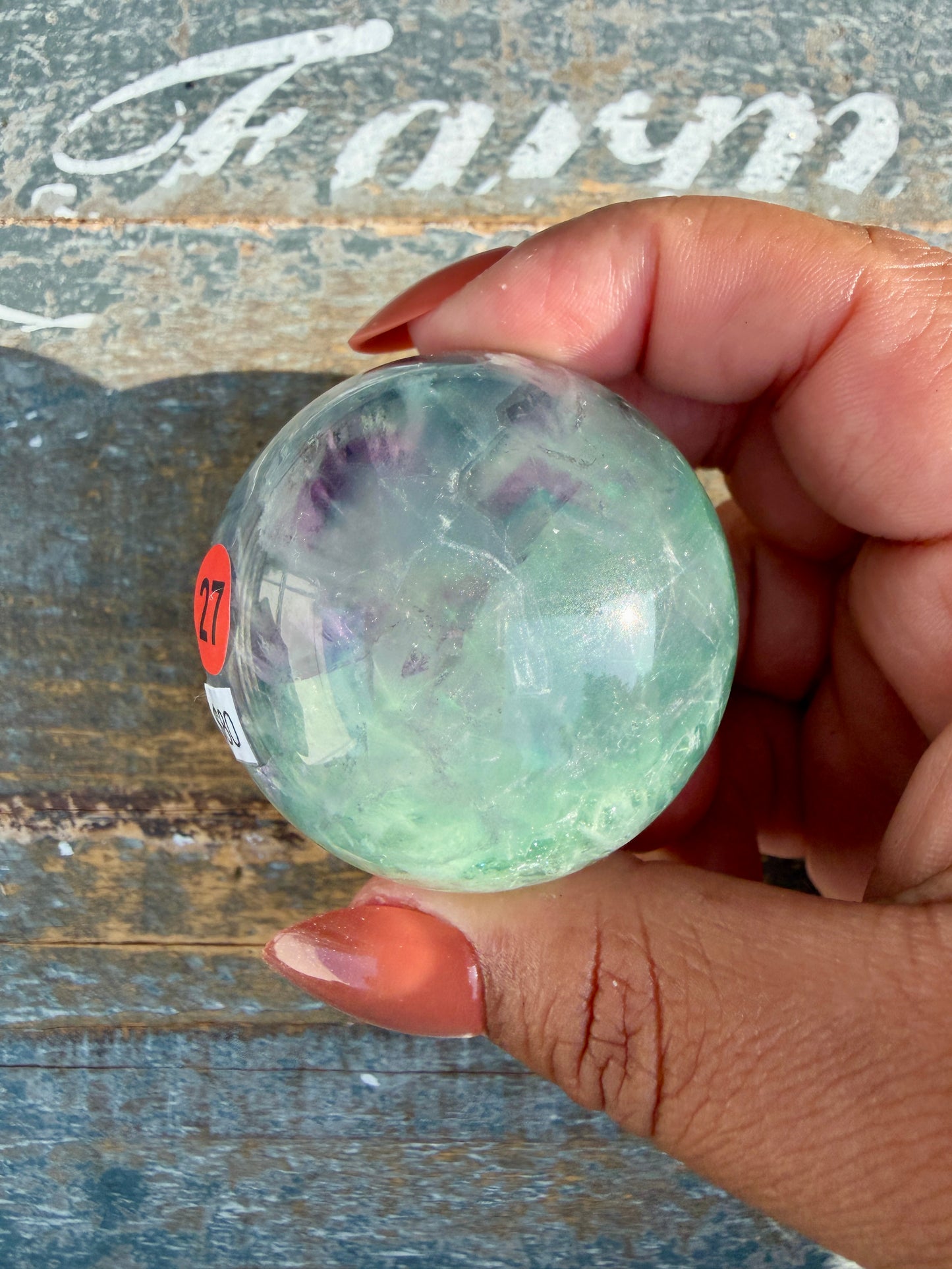 Gorgeous Feathered Fluorite Sphere | Opt 27