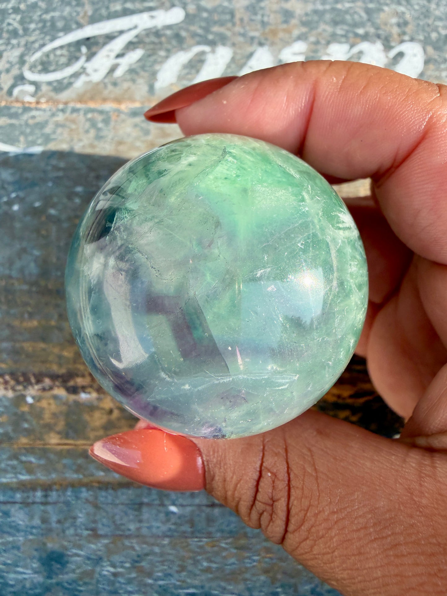 Gorgeous Feathered Fluorite Sphere | Opt 27