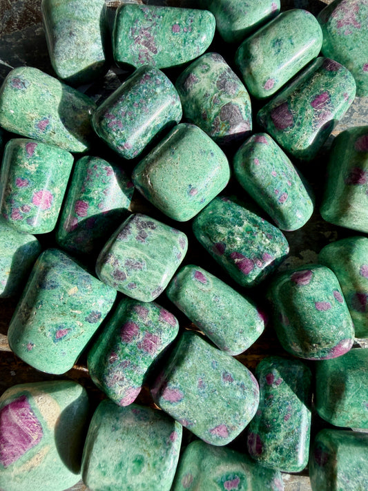 One (1) Ruby in Fuchsite Tumble | India | Intuitively Chosen