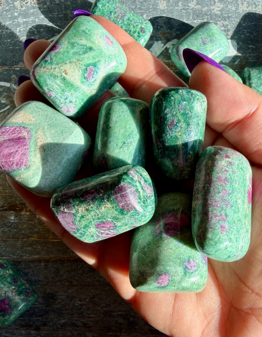 One (1) Ruby in Fuchsite Tumble | India | Intuitively Chosen