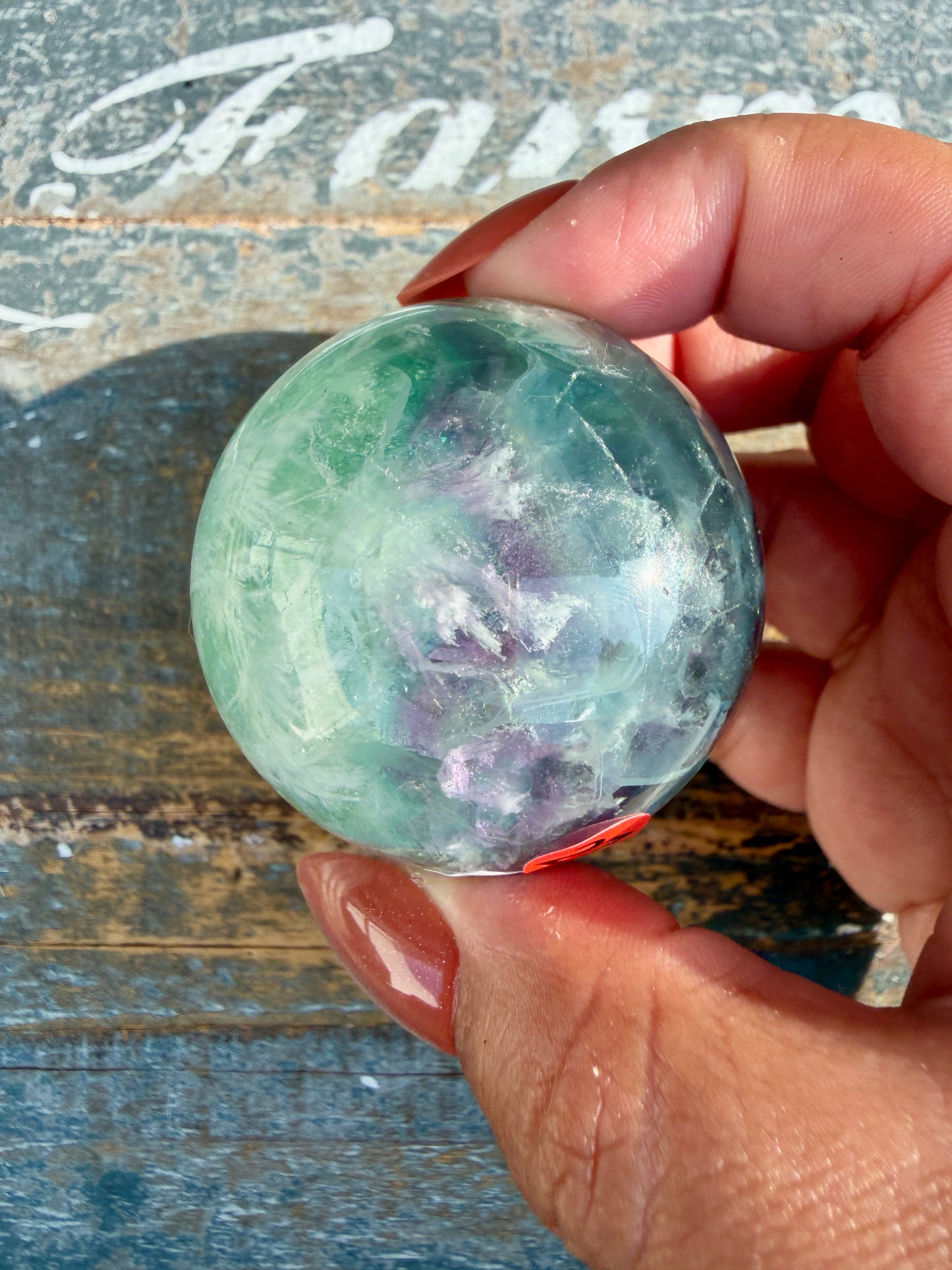 Gorgeous Feathered Fluorite Sphere | Opt 27