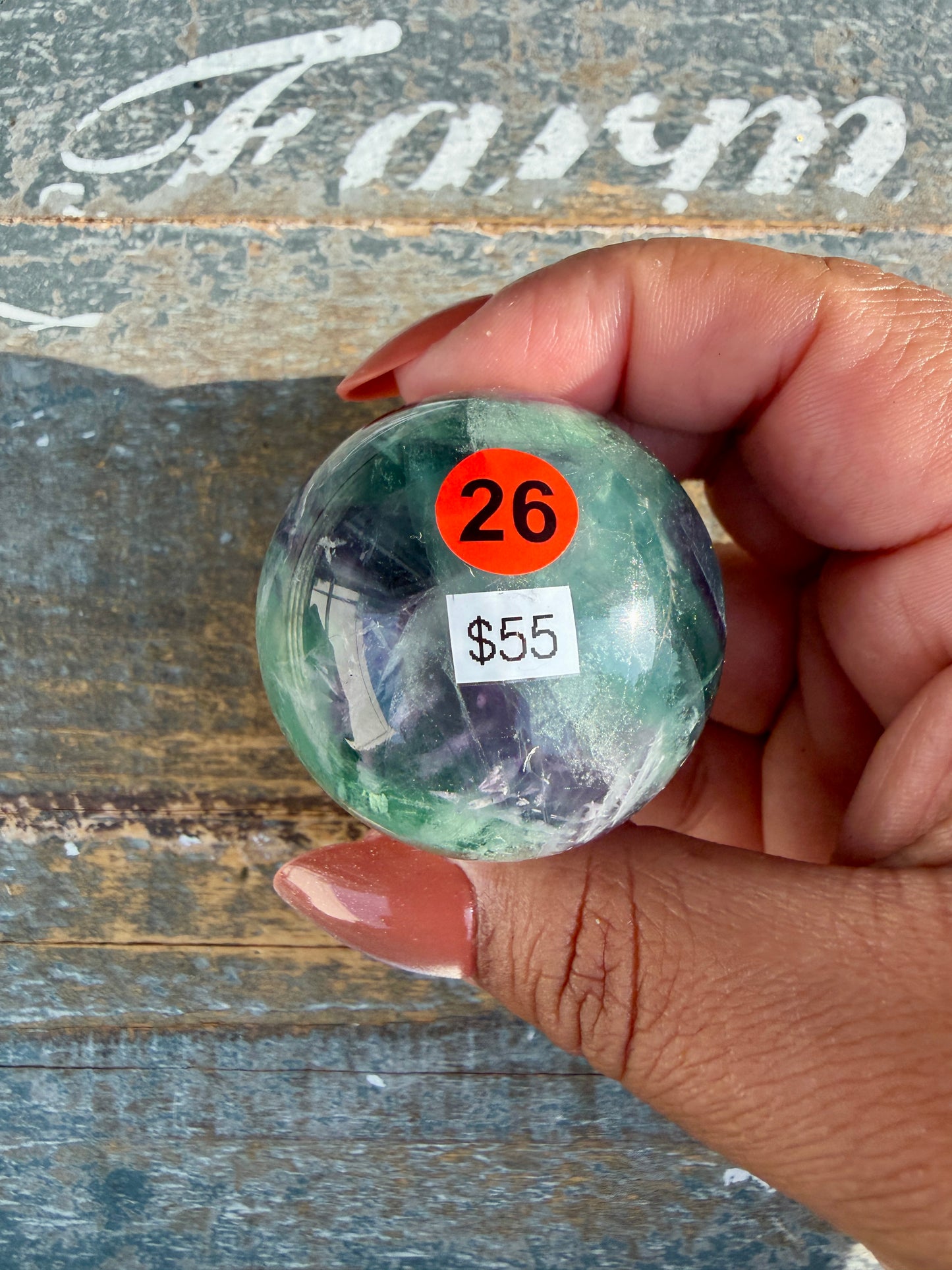 Gorgeous Feathered Fluorite Sphere | Opt 26