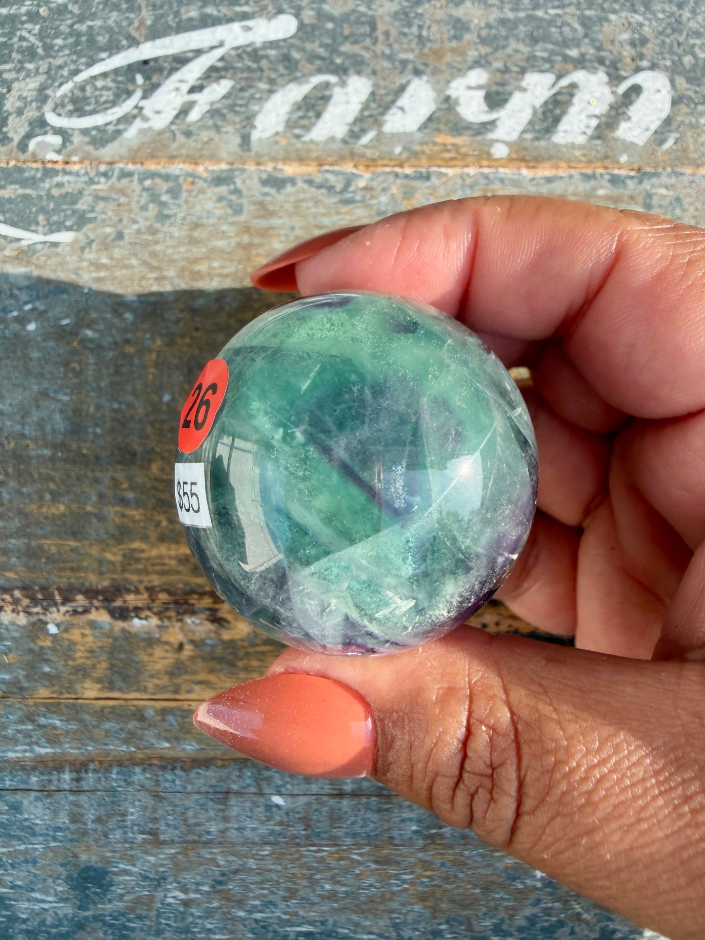 Gorgeous Feathered Fluorite Sphere | Opt 26
