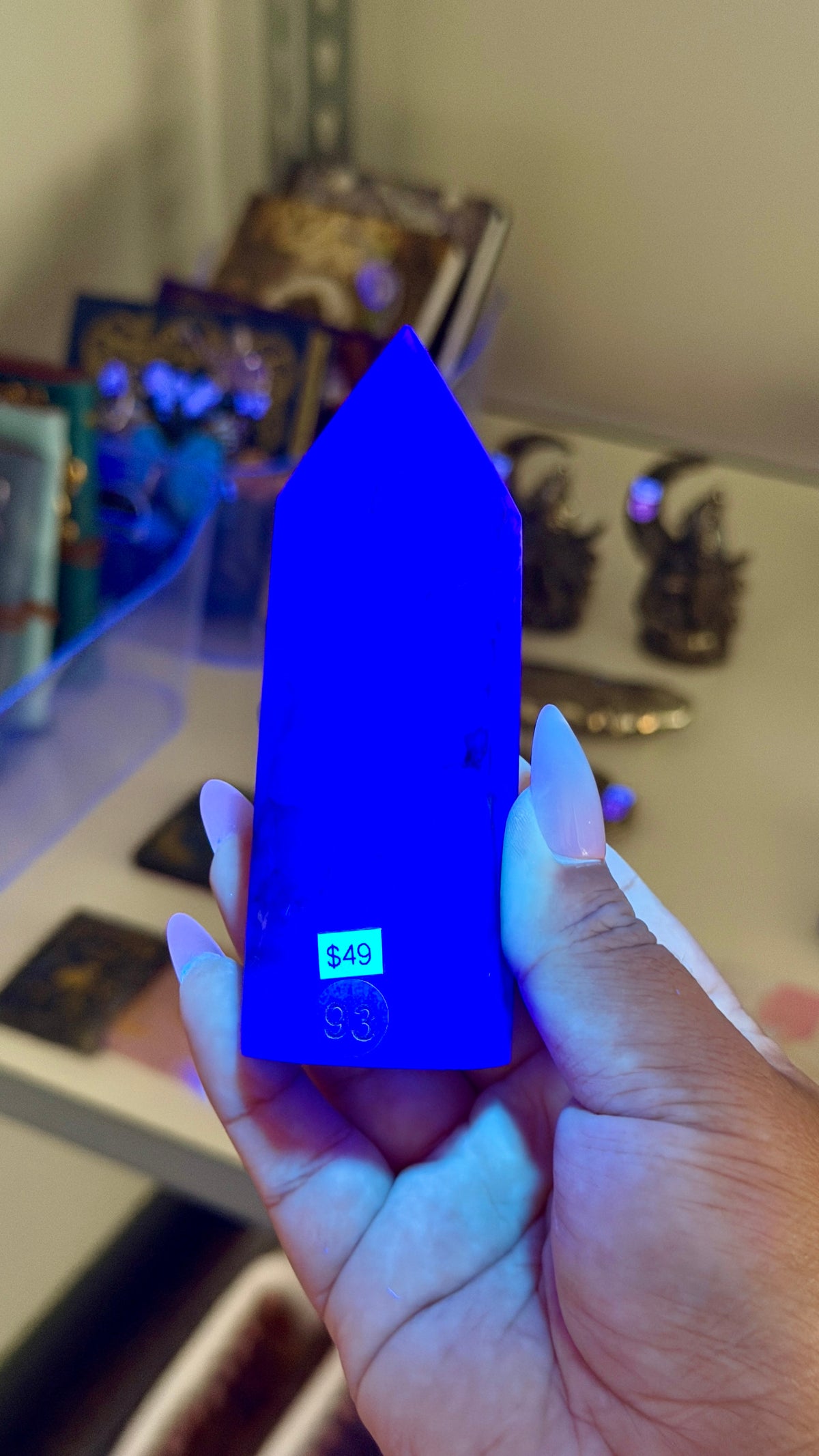 Gorgeous Stormy Sea Fluorite Tower | UV Reacts Blue | Opt 93