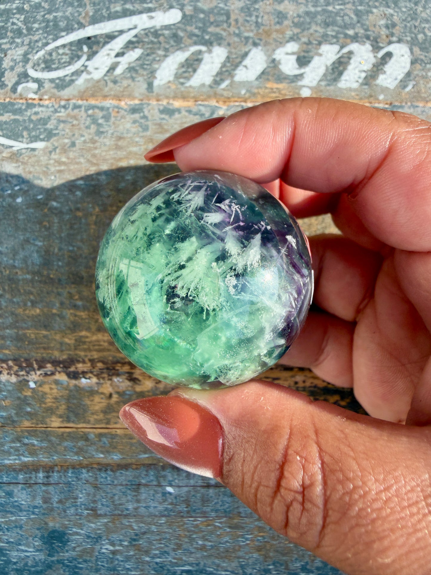 Gorgeous Feathered Fluorite Sphere | Opt 26