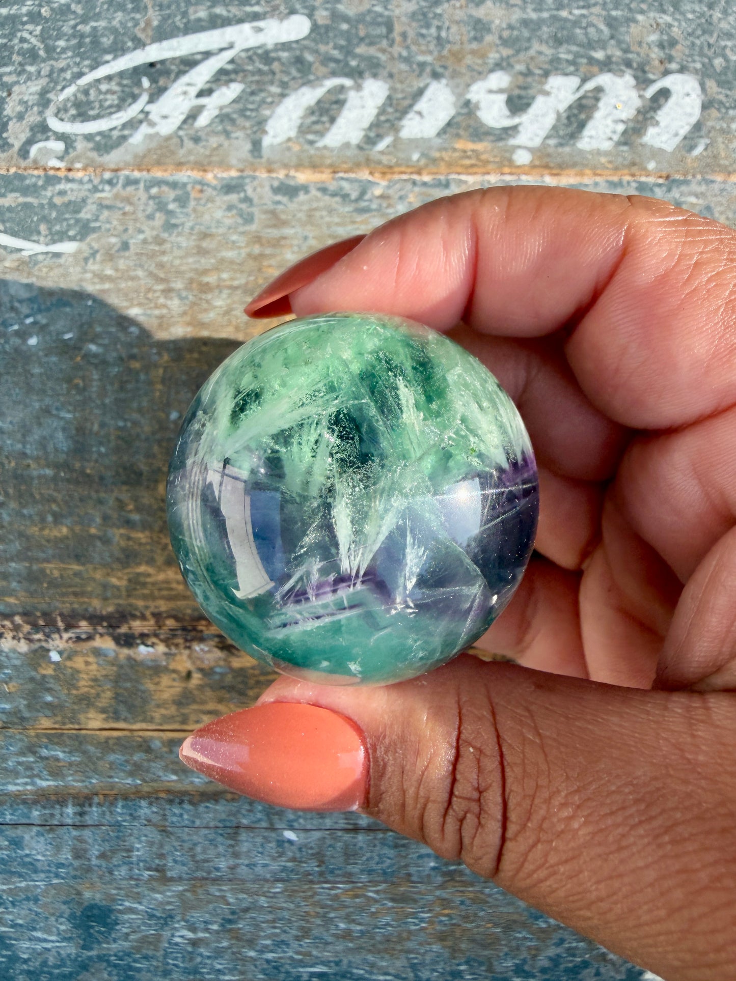 Gorgeous Feathered Fluorite Sphere | Opt 26