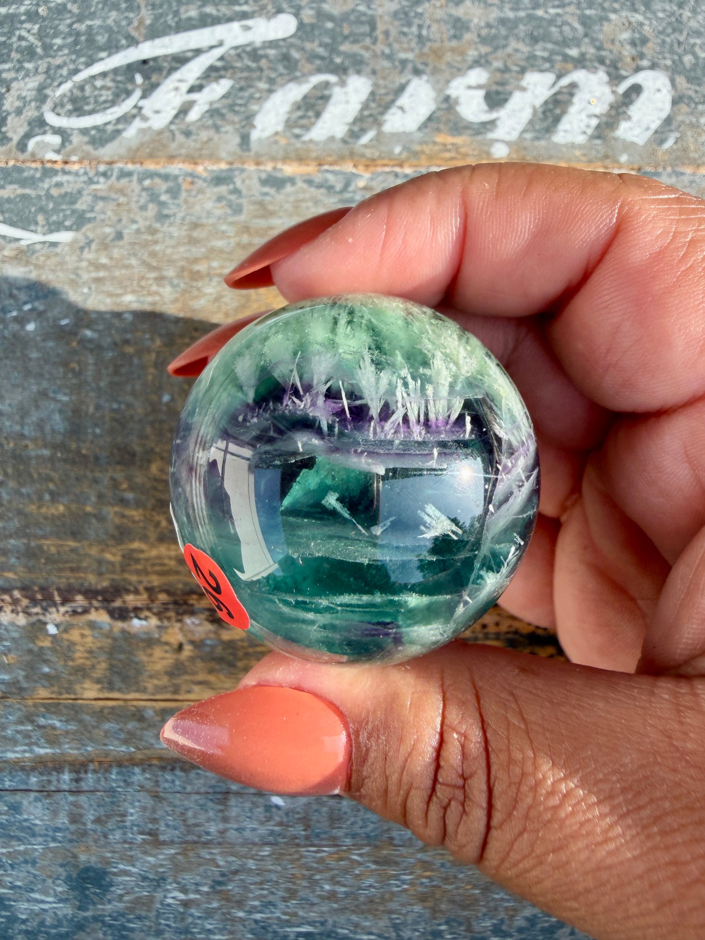 Gorgeous Feathered Fluorite Sphere | Opt 26