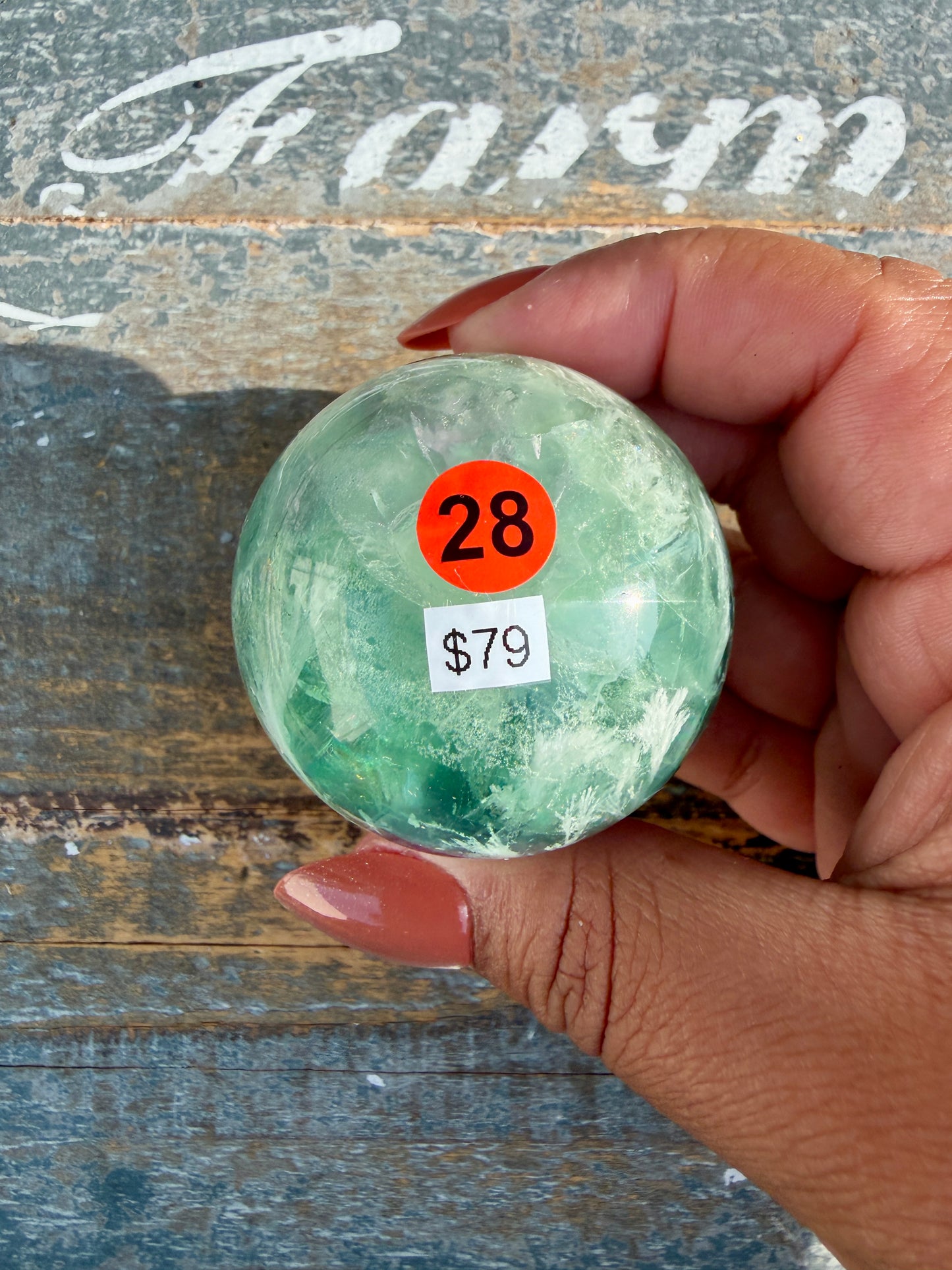 Gorgeous Feathered Fluorite Sphere | Opt 28