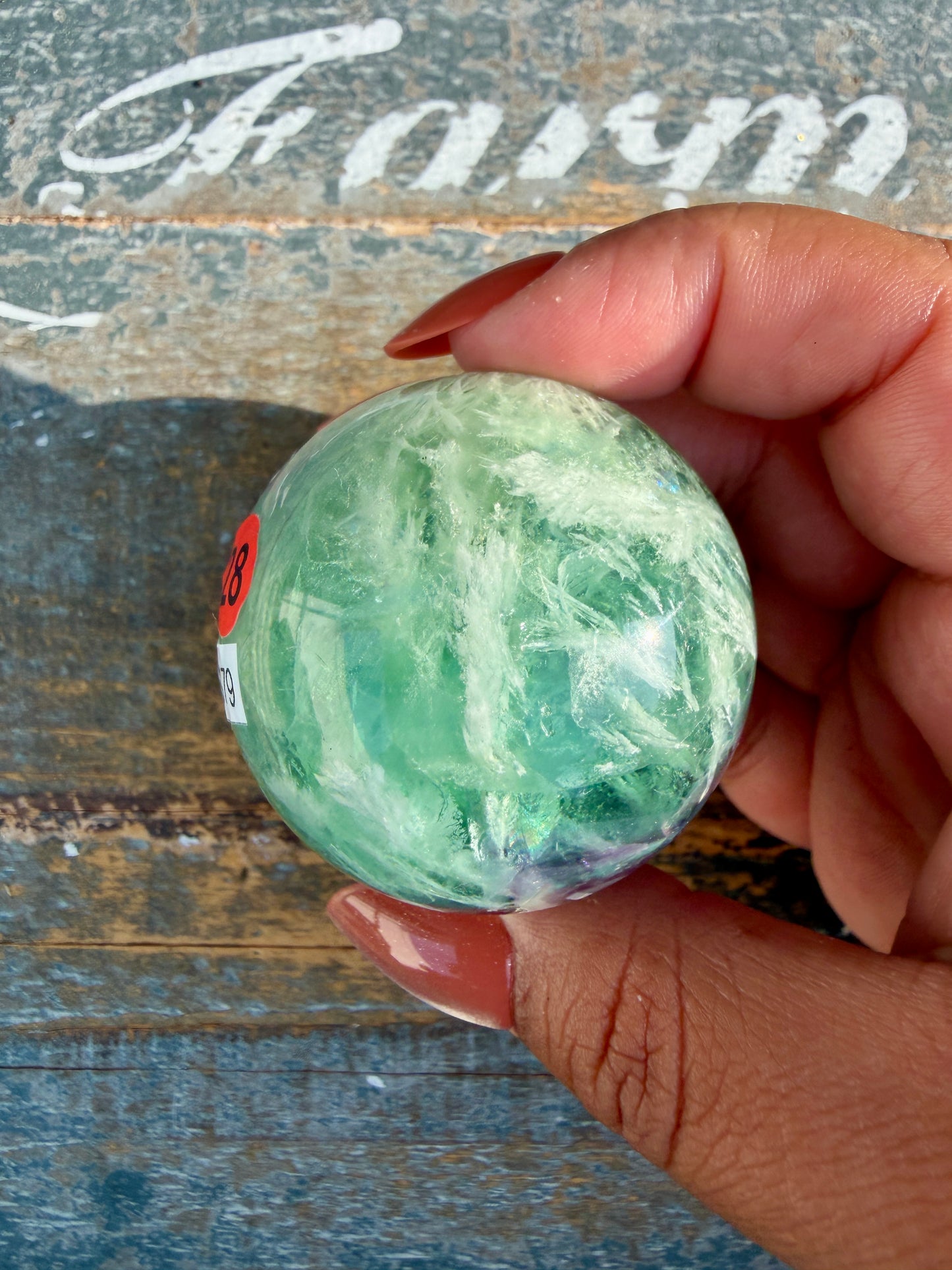 Gorgeous Feathered Fluorite Sphere | Opt 28