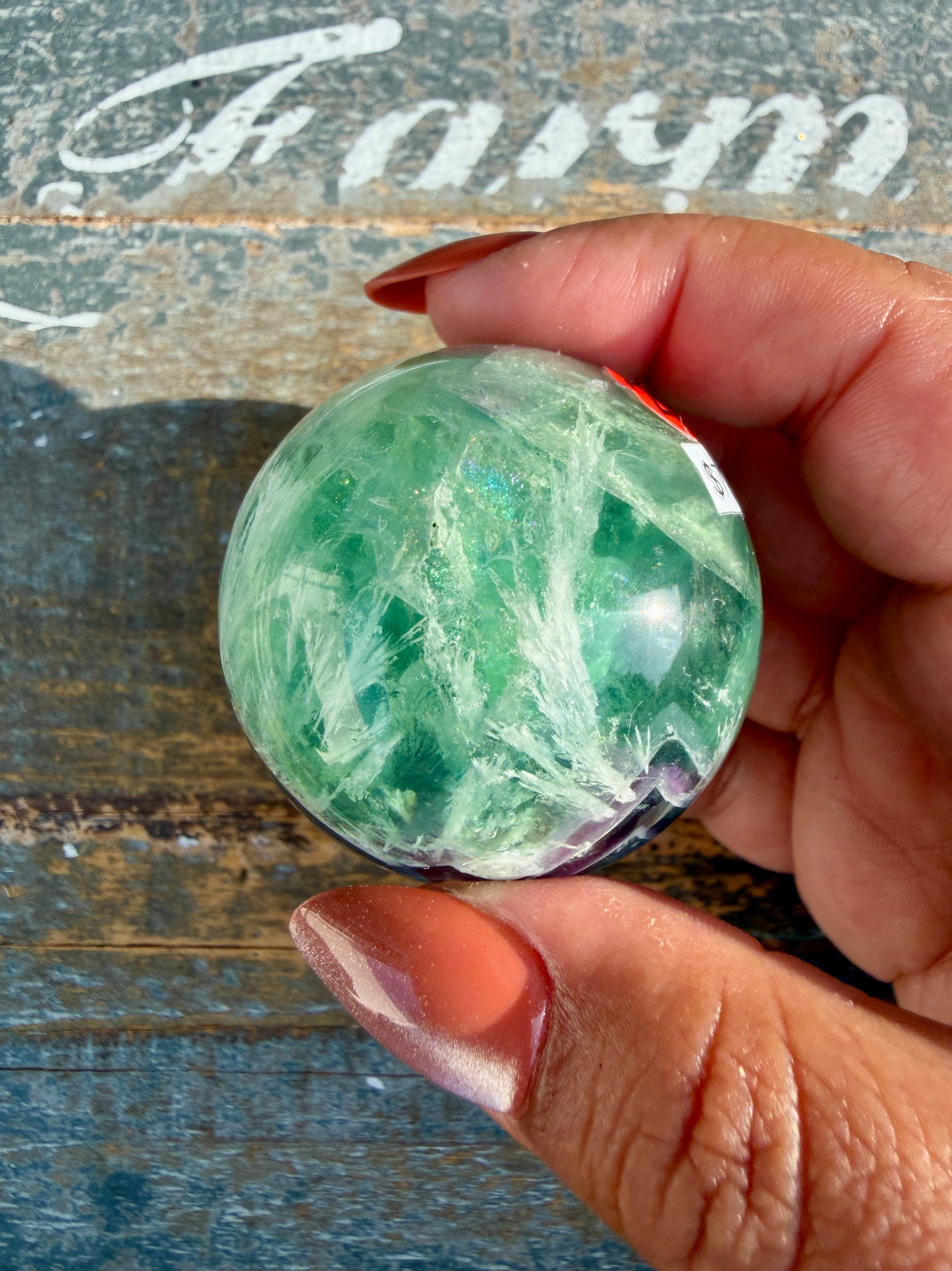 Gorgeous Feathered Fluorite Sphere | Opt 28