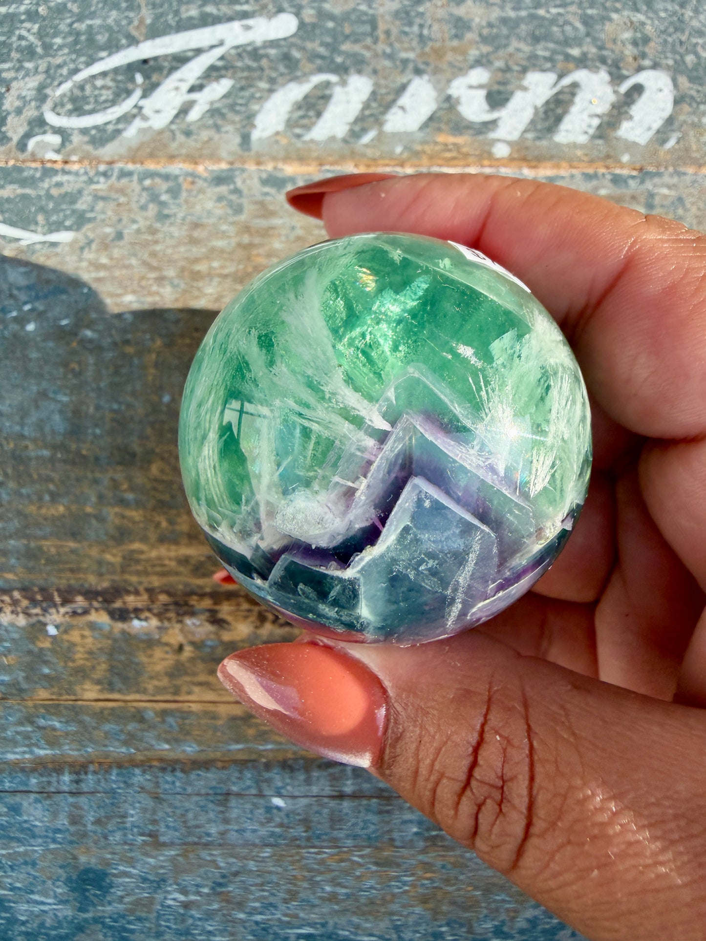 Gorgeous Feathered Fluorite Sphere | Opt 28