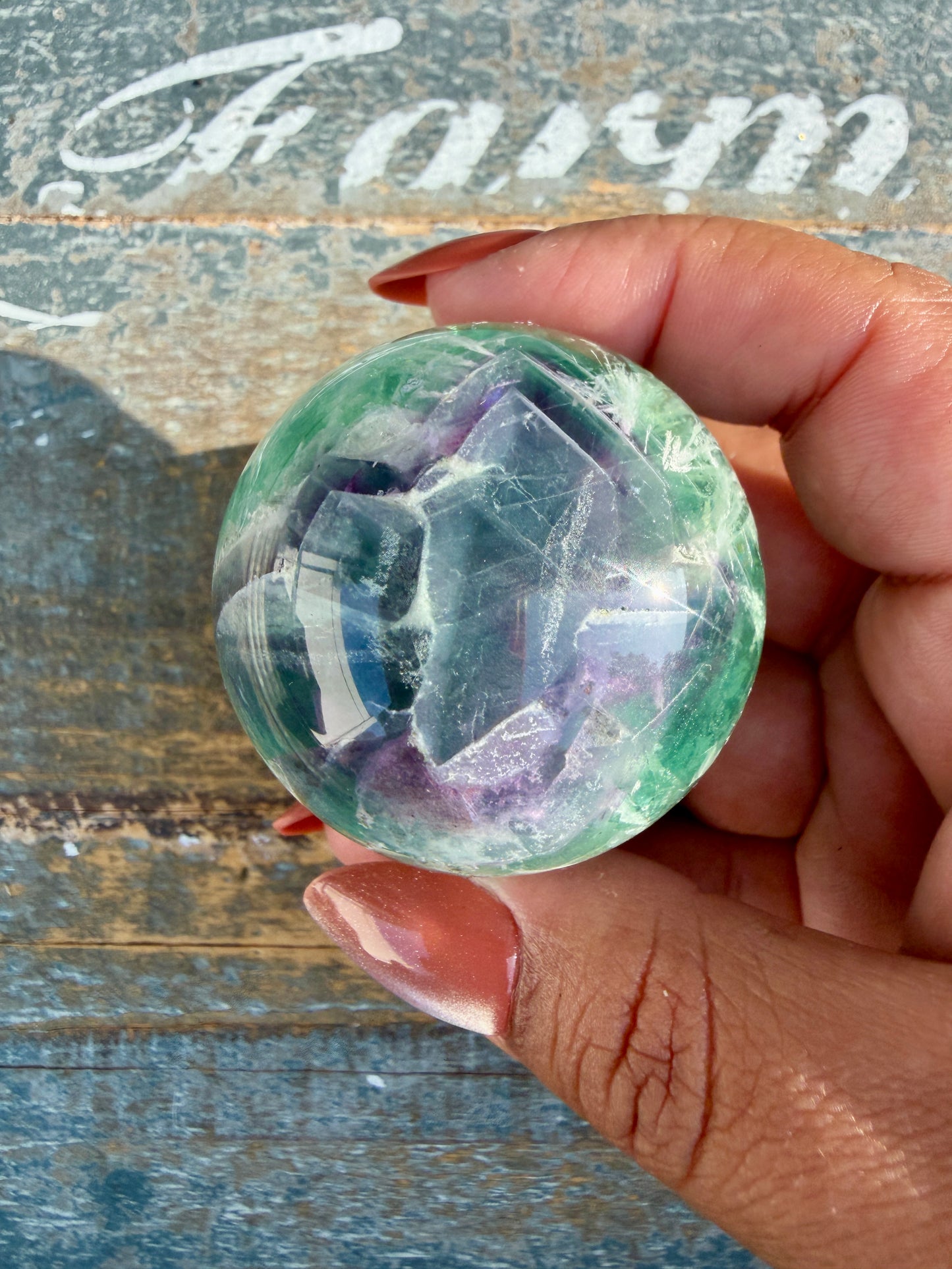 Gorgeous Feathered Fluorite Sphere | Opt 28