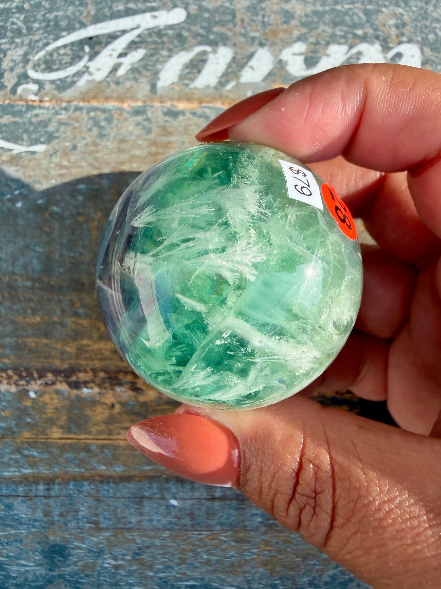 Gorgeous Feathered Fluorite Sphere | Opt 28