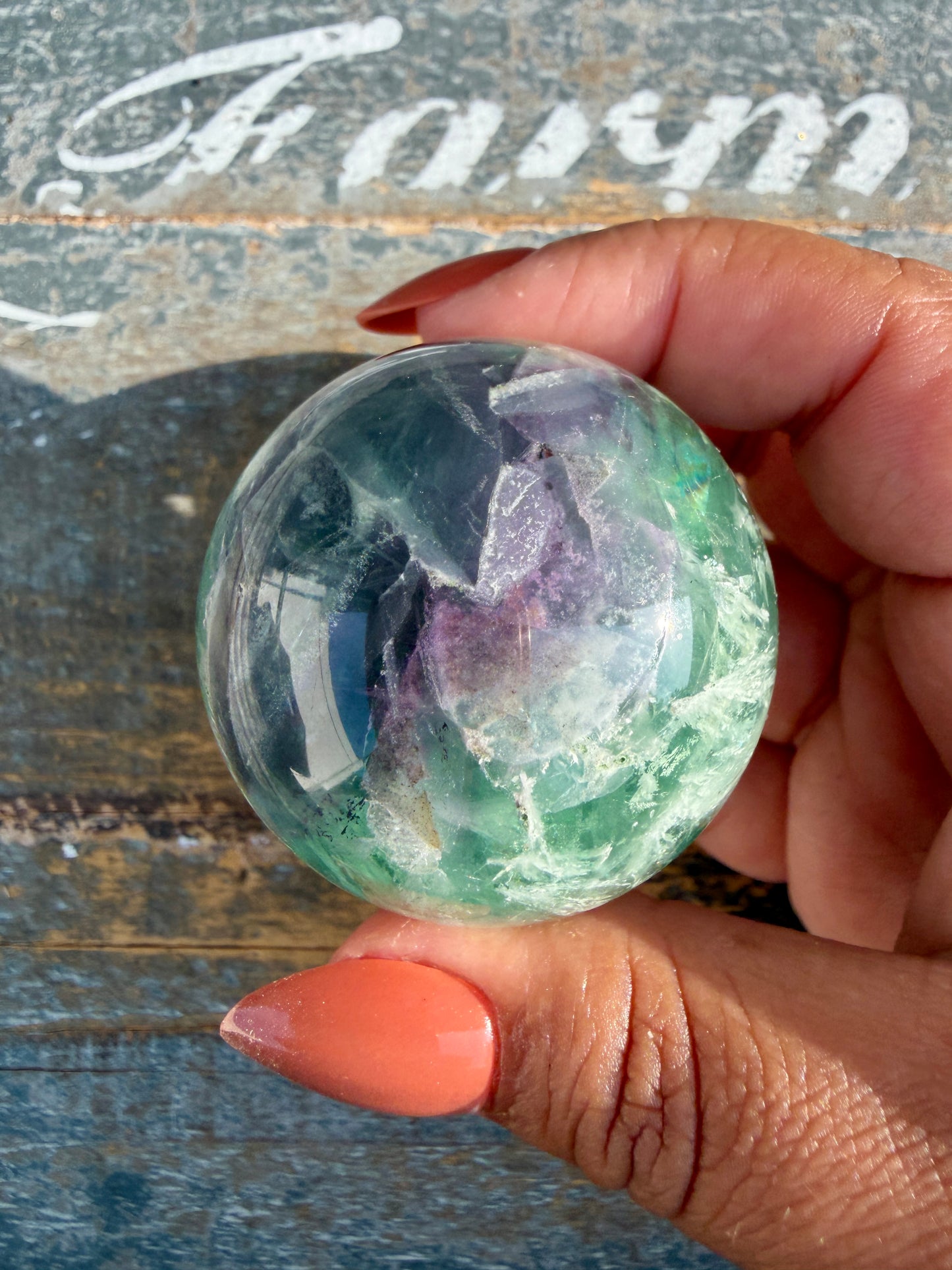 Gorgeous Feathered Fluorite Sphere | Opt 28