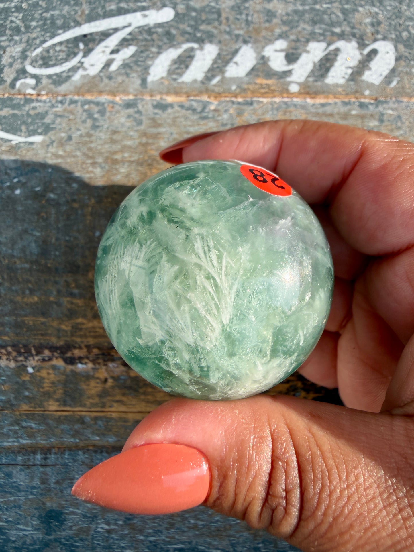 Gorgeous Feathered Fluorite Sphere | Opt 28