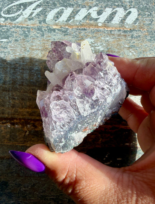 Gorgeous Amethyst with Druzy Calcite Specimen from Brazil | Opt H1
