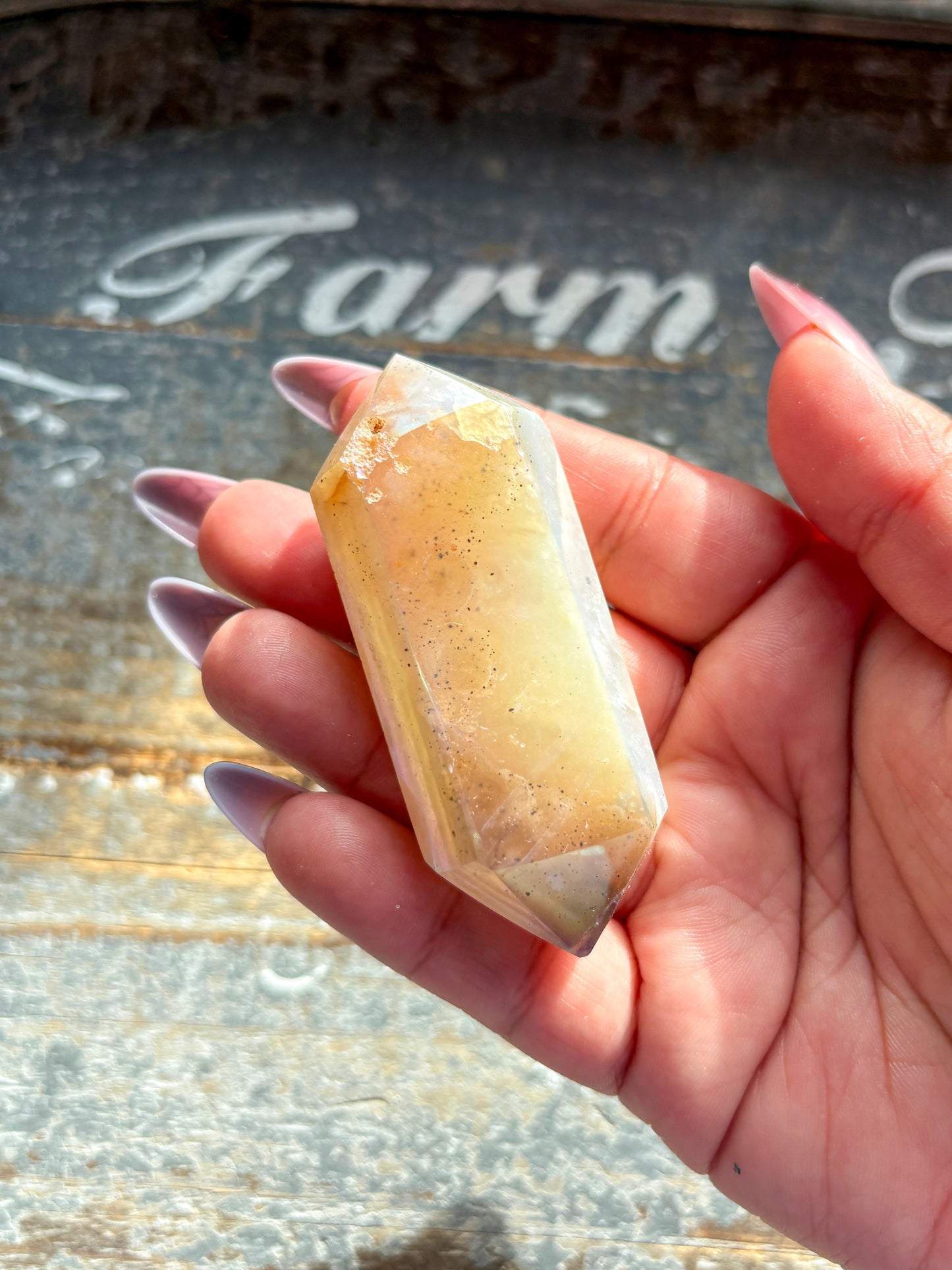 Gorgeous Druzy Aura Agate Wand from Brazil