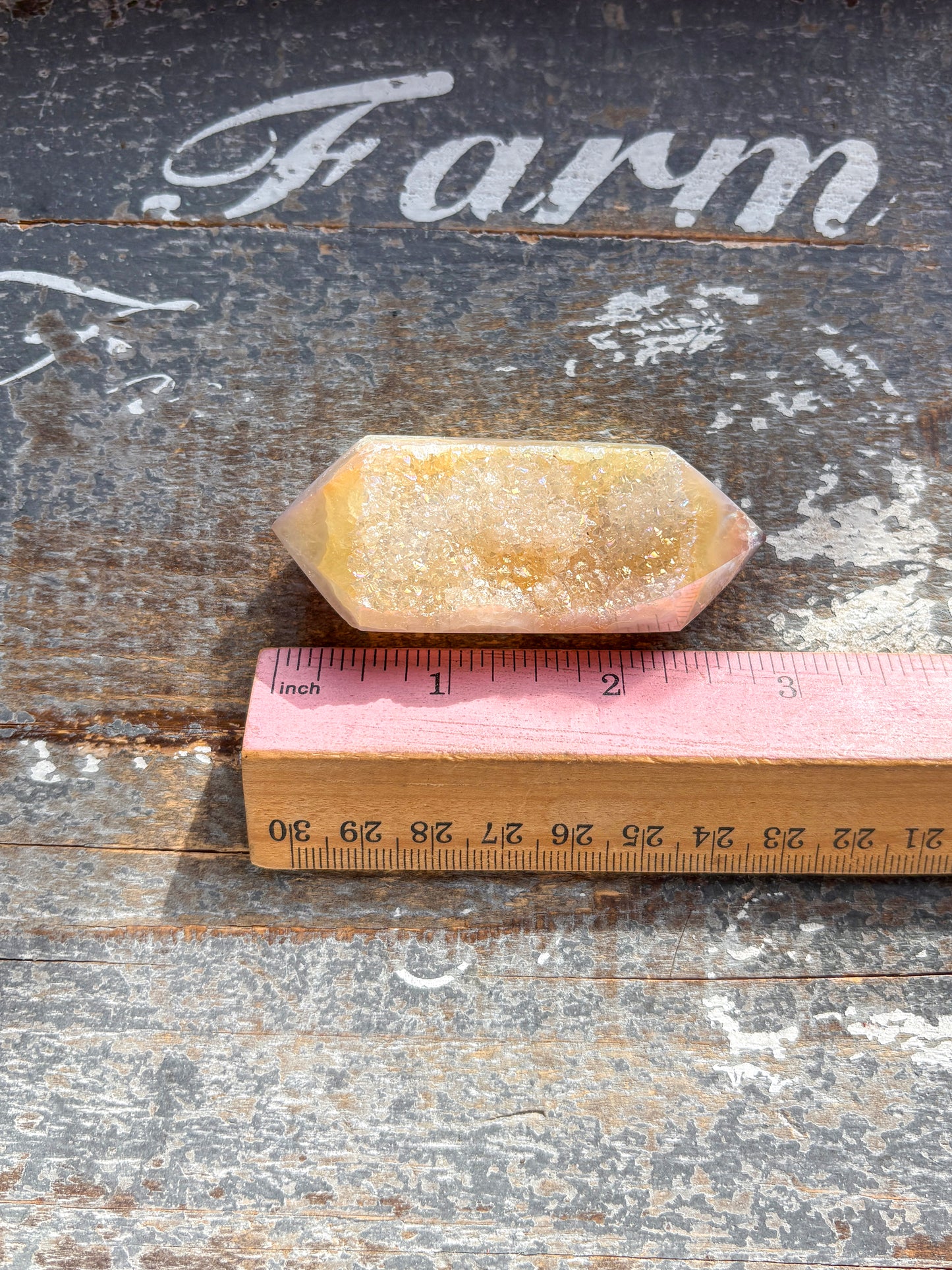 Gorgeous Druzy Aura Agate Wand from Brazil