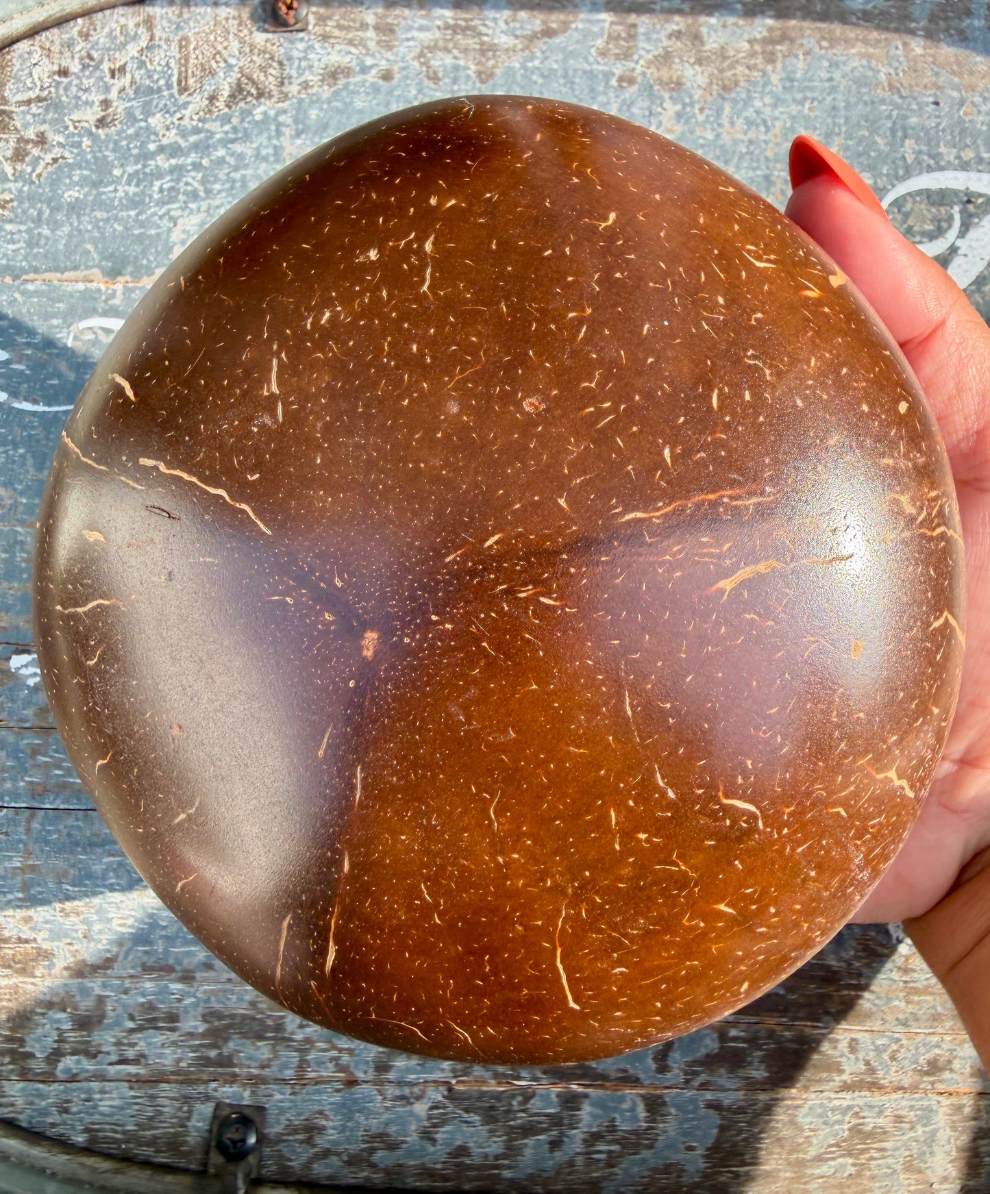 Gorgeous Mosaic Coconut Bowl with Shell Inlay | 6"
