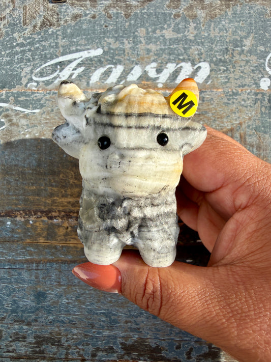 Adorable Bumblebee Calcite Highland Cow | Opt M