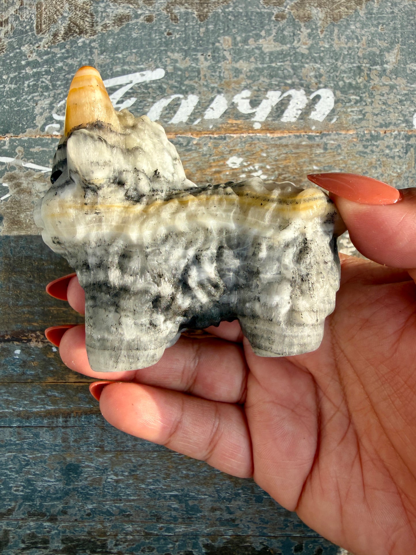 Adorable Bumblebee Calcite Highland Cow | Opt M