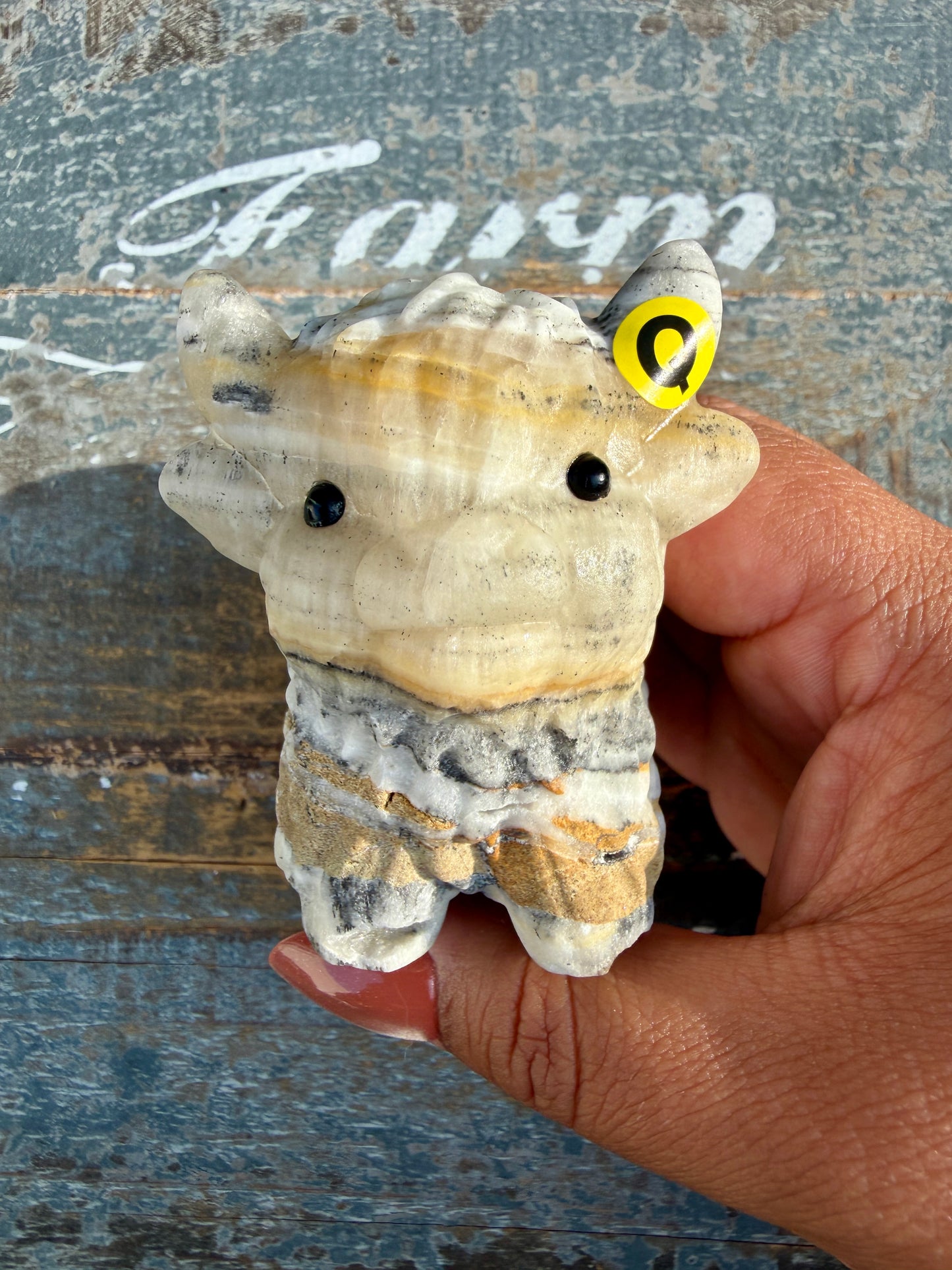 Adorable Bumblebee Calcite Highland Cow | Opt Q