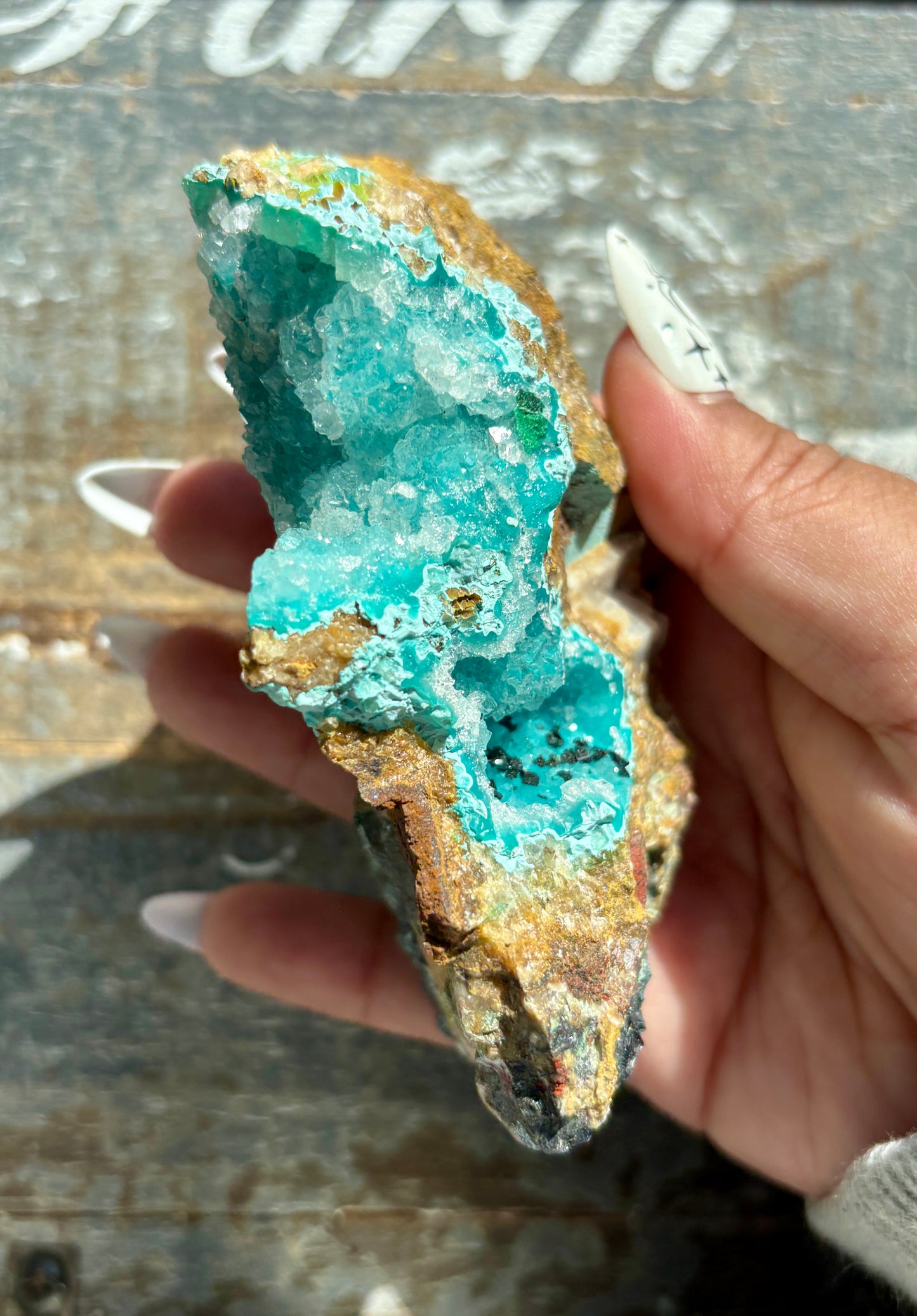 Gorgeous *RARE* Druzy Chrysocolla from Peru