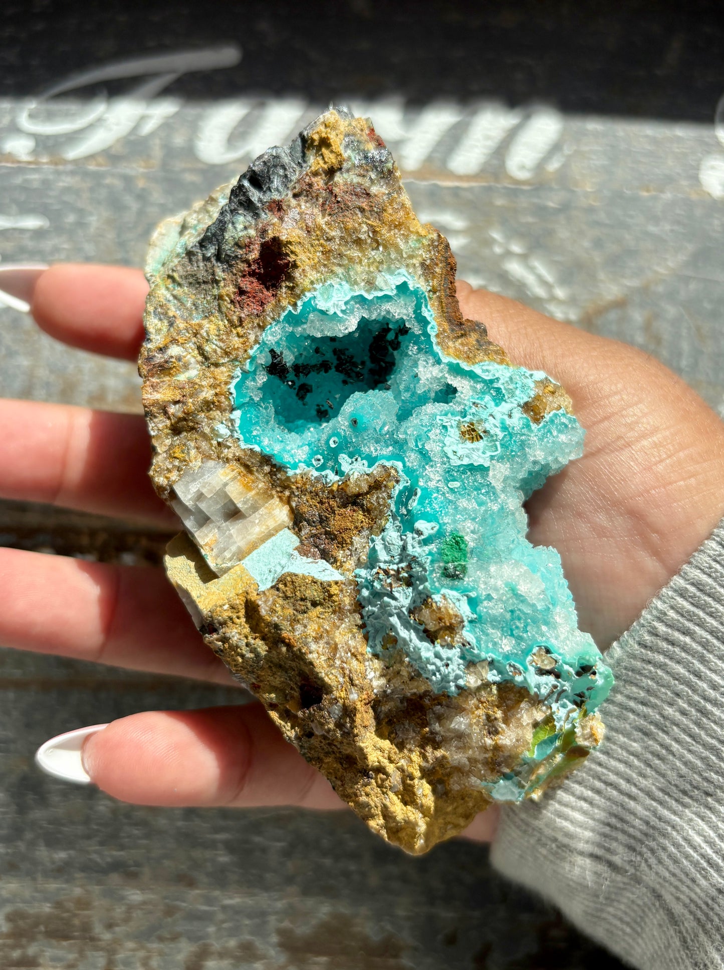 Gorgeous *RARE* Druzy Chrysocolla from Peru