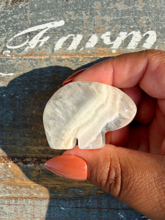 Gorgeous Clear Fluorite Hand Carved Bear | Opt 2